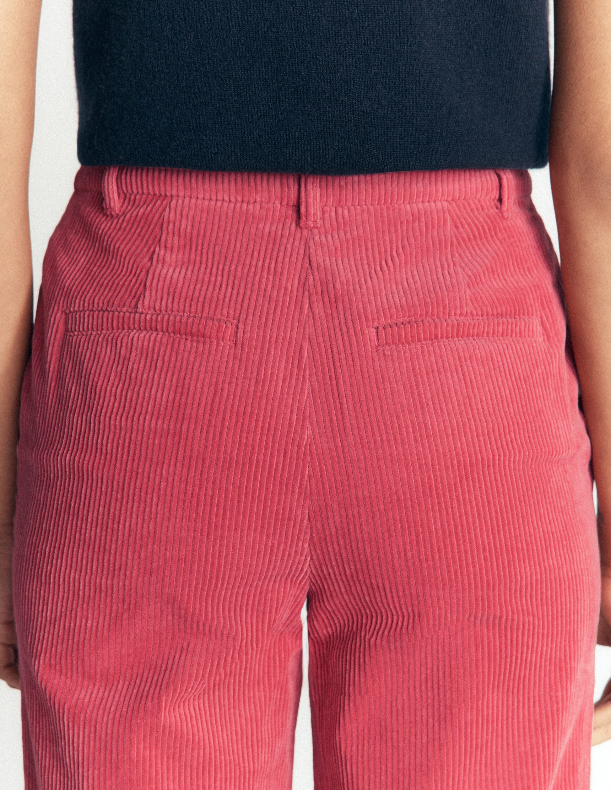 Fitzrovia Cord Column Trousers-Cherry Blush-5