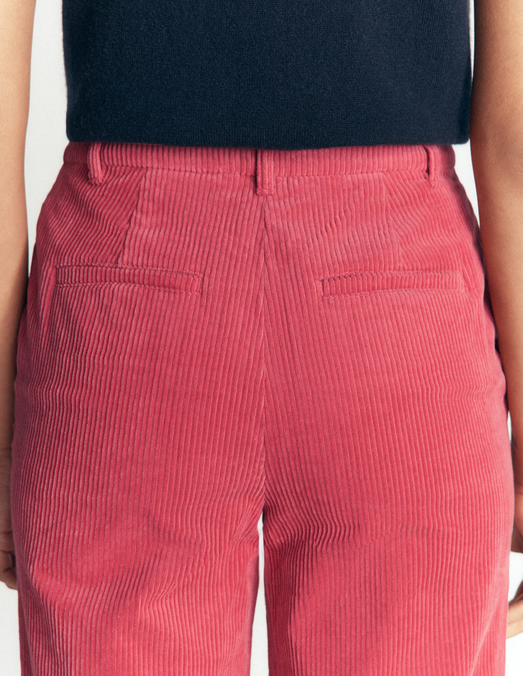 Fitzrovia Cord Column Trousers-Cherry Blush - Image 5