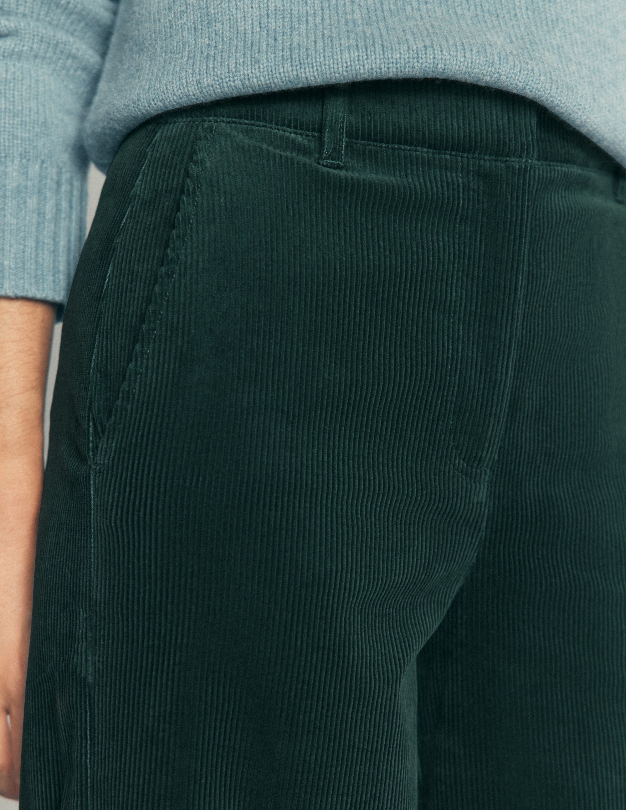 Belgravia Cord Trousers-Midnight Teal - Image 2
