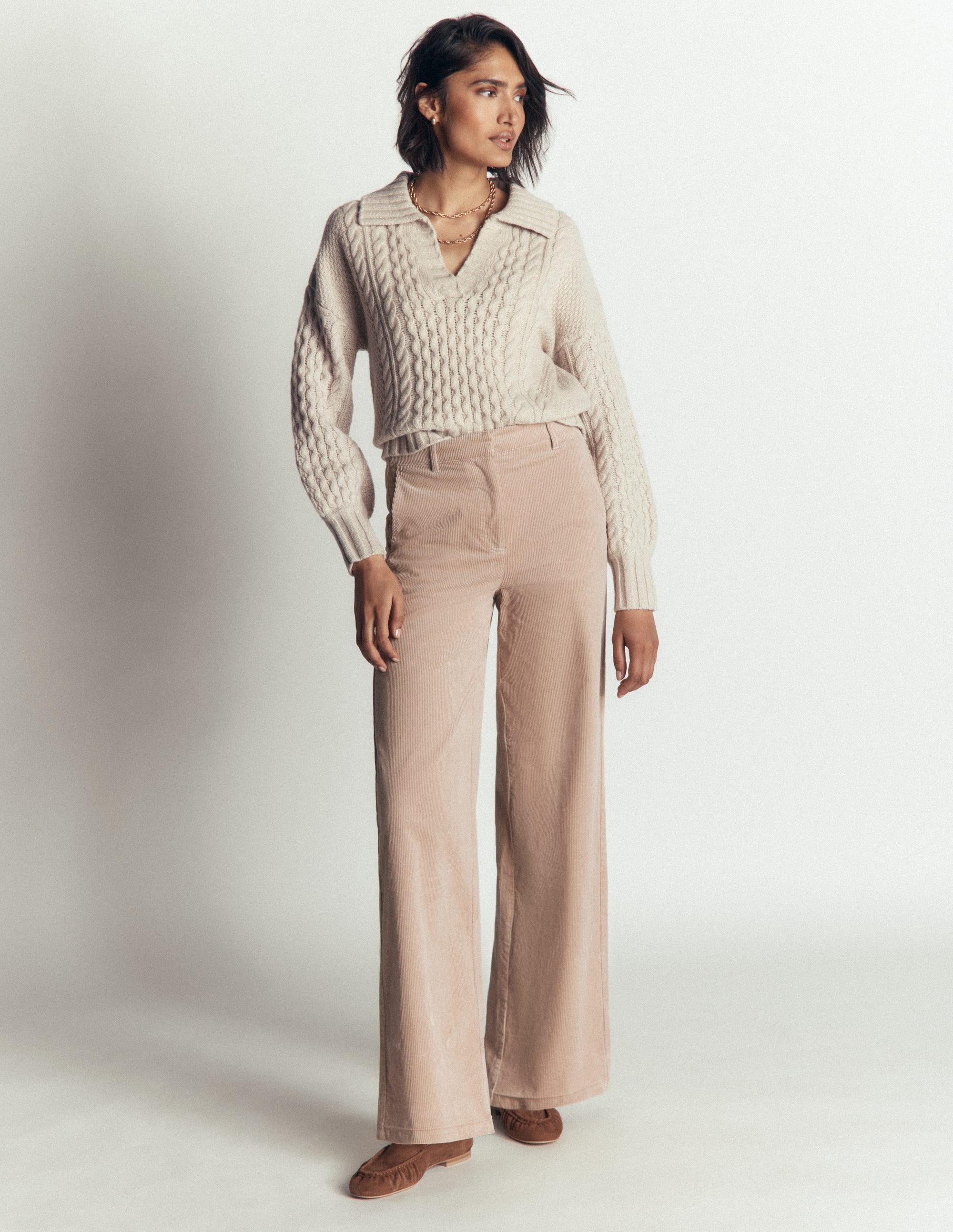 Belgravia Cord Trousers-Latte - Image 1
