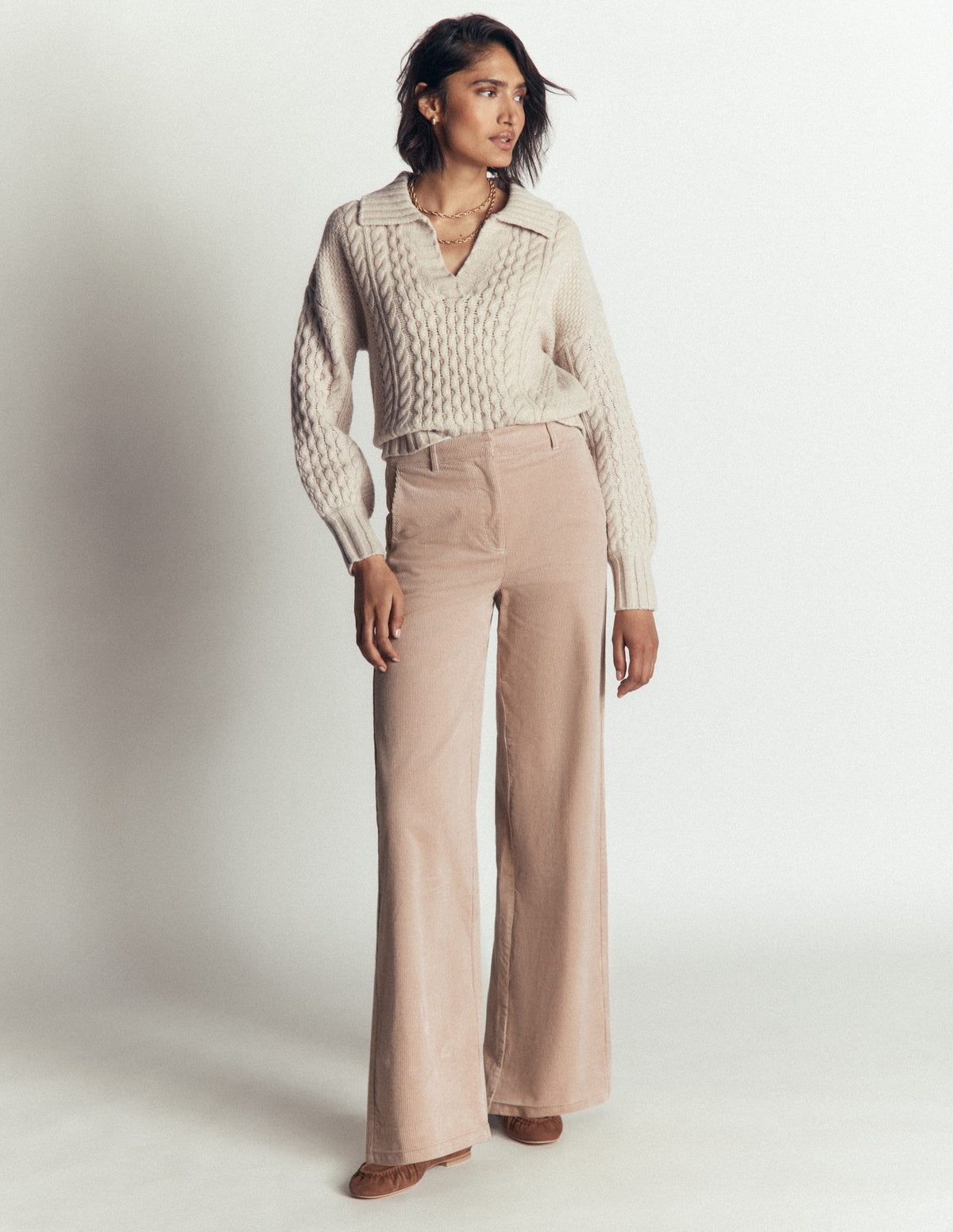 Belgravia Cord Trousers-Latte-1