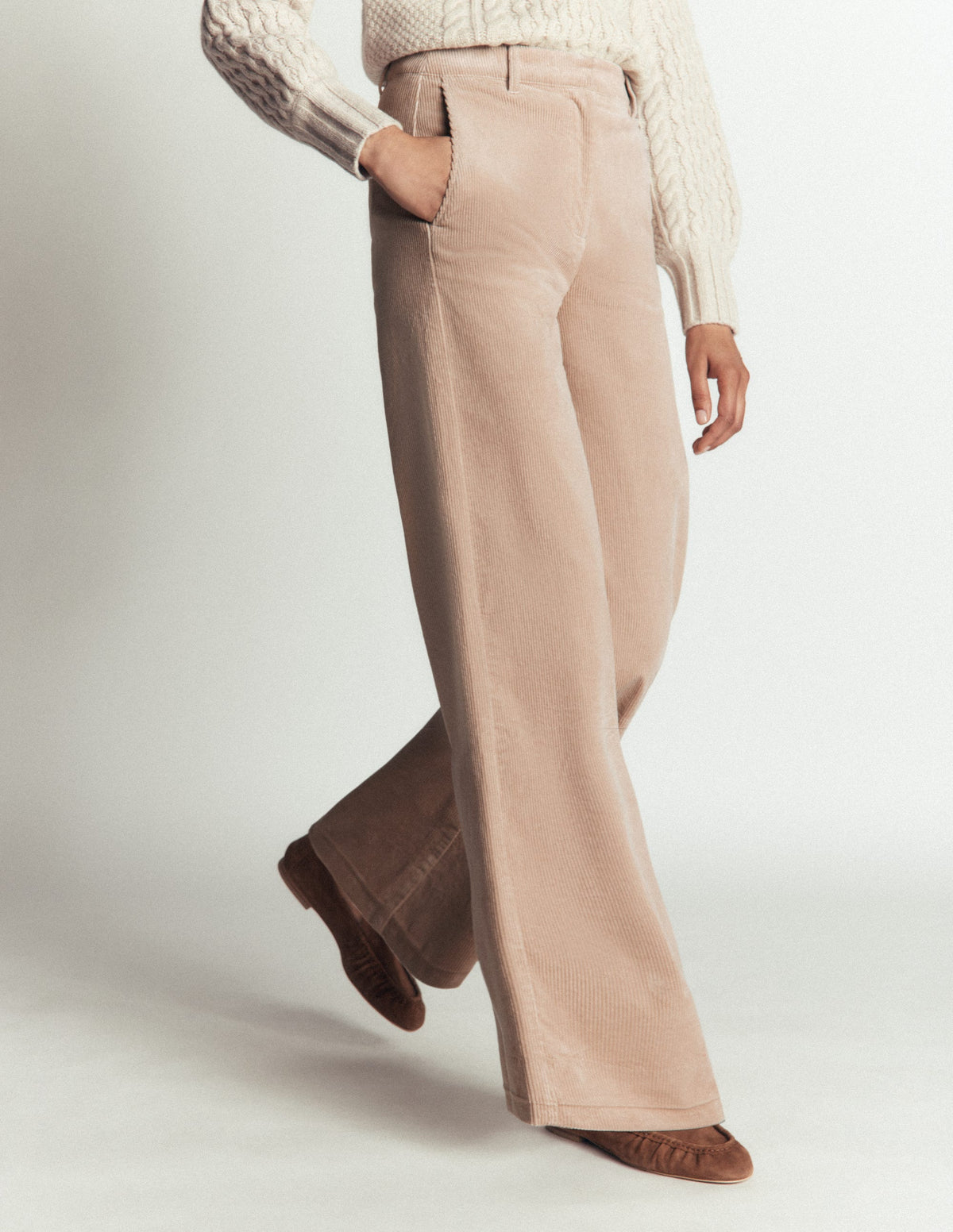 Belgravia Cord Trousers-Latte-6