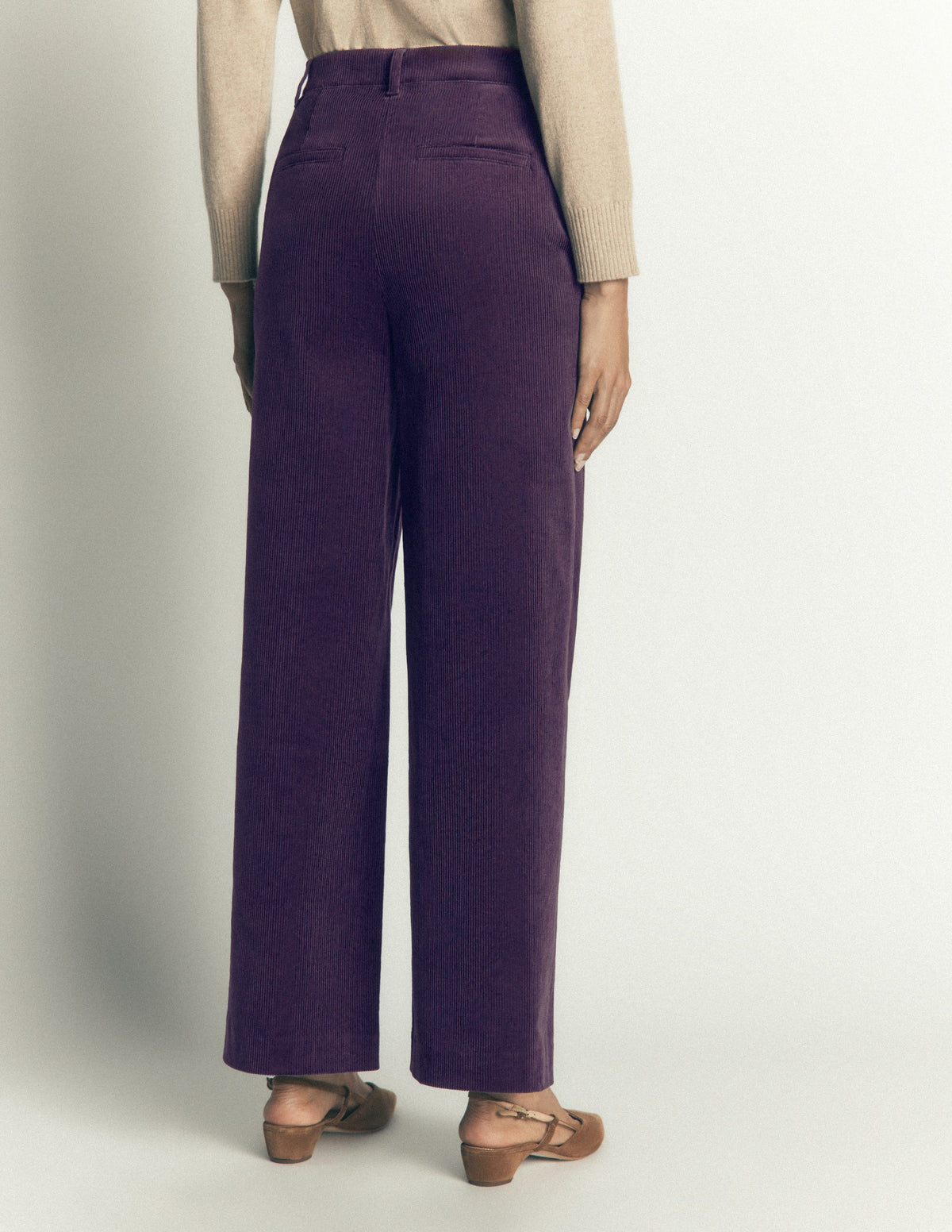 Belgravia Cord Trousers-Deep Grape - Image 3