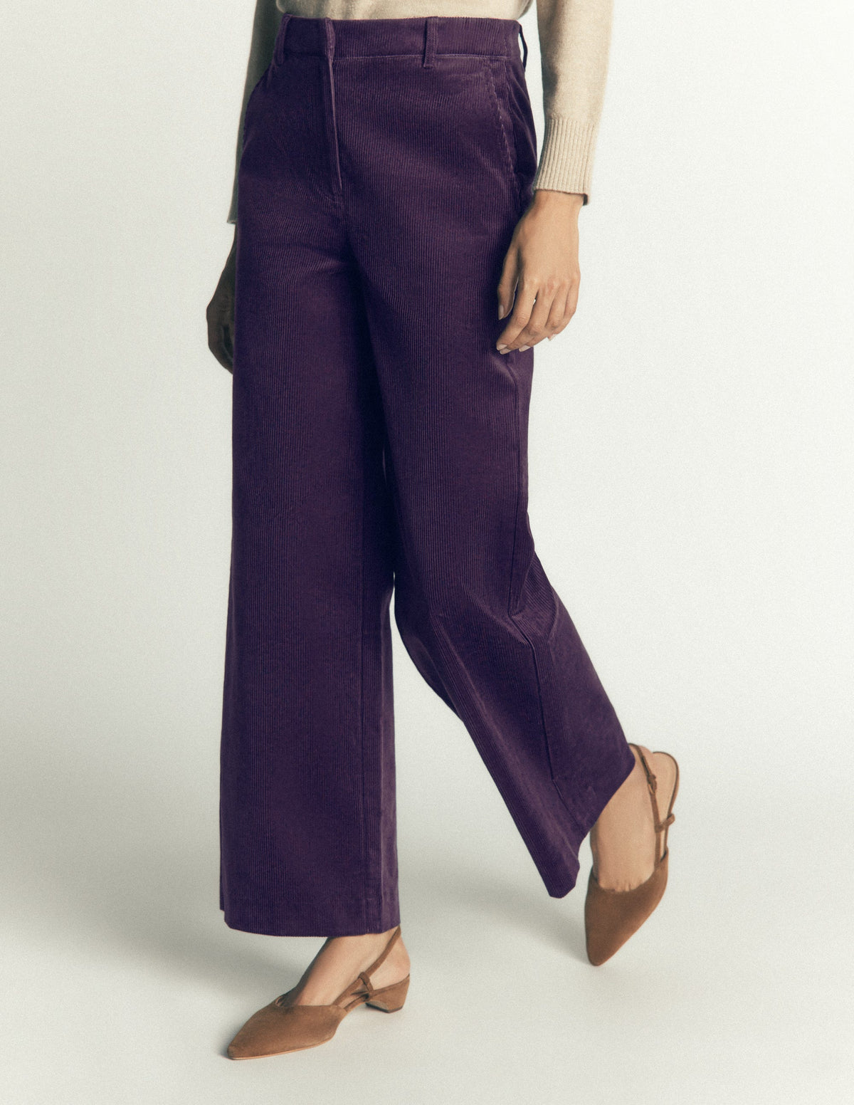 Belgravia Cord Trousers-Deep Grape - Image 4