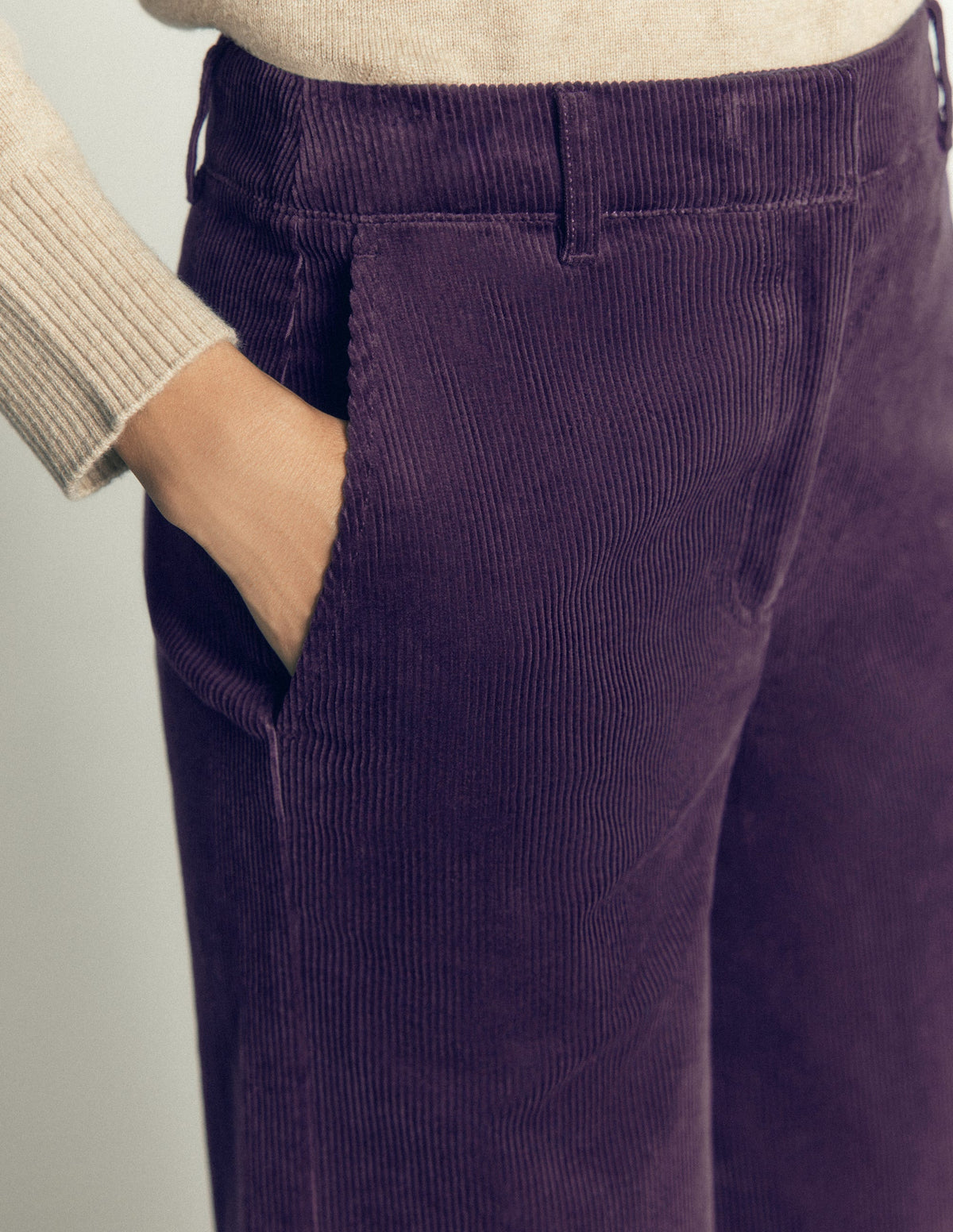 Belgravia Cord Trousers-Deep Grape-5