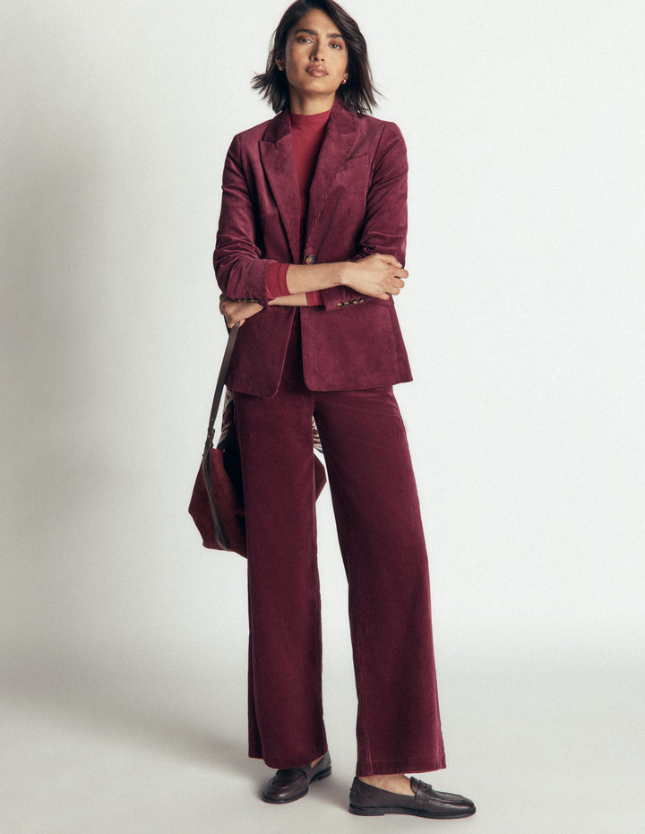 Belgravia Cord Trousers-Dark Crimson