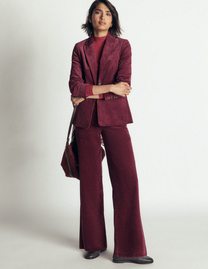 Belgravia Cord Trousers-Dark Crimson