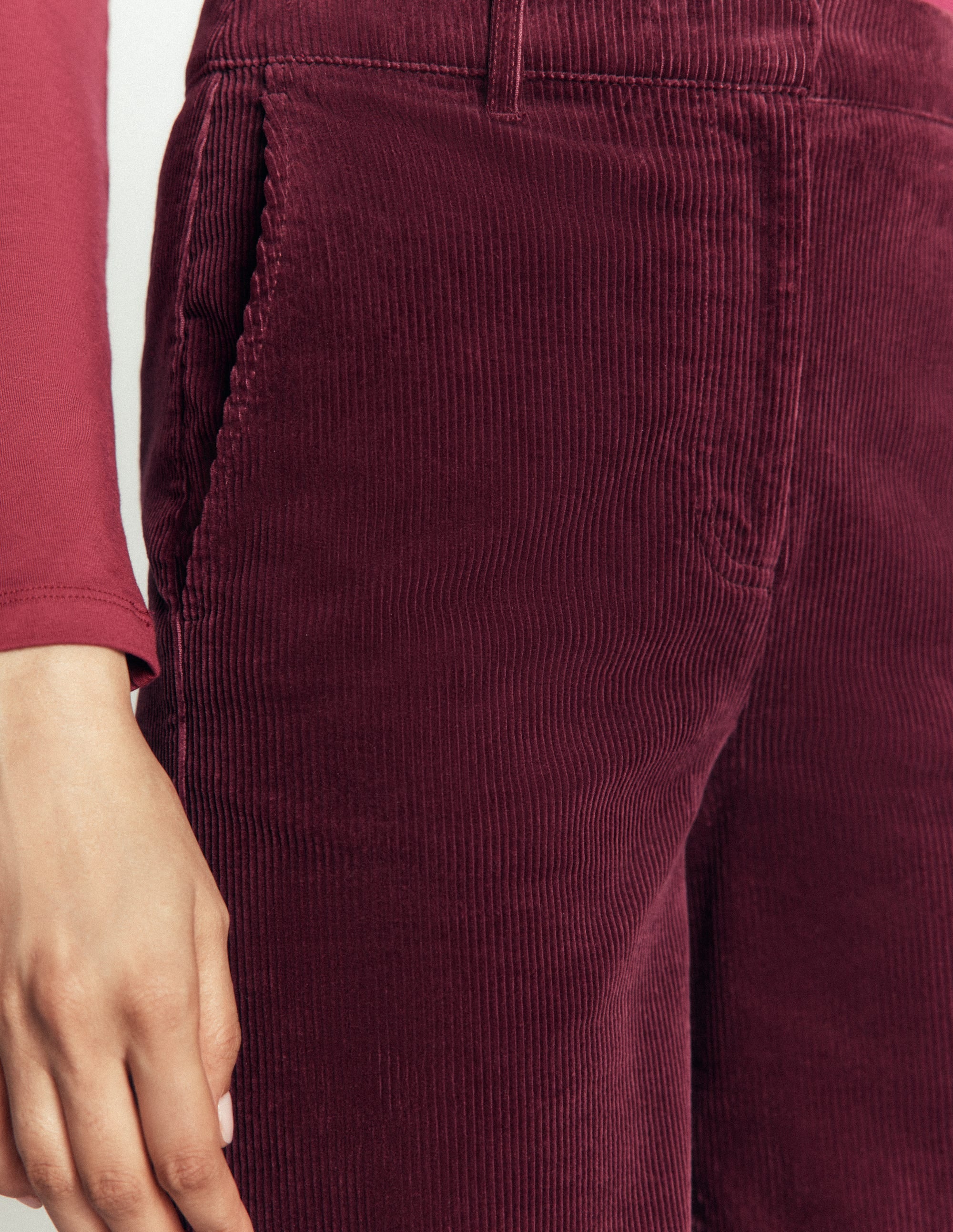 Belgravia Cord Trousers-Dark Crimson - Image 2