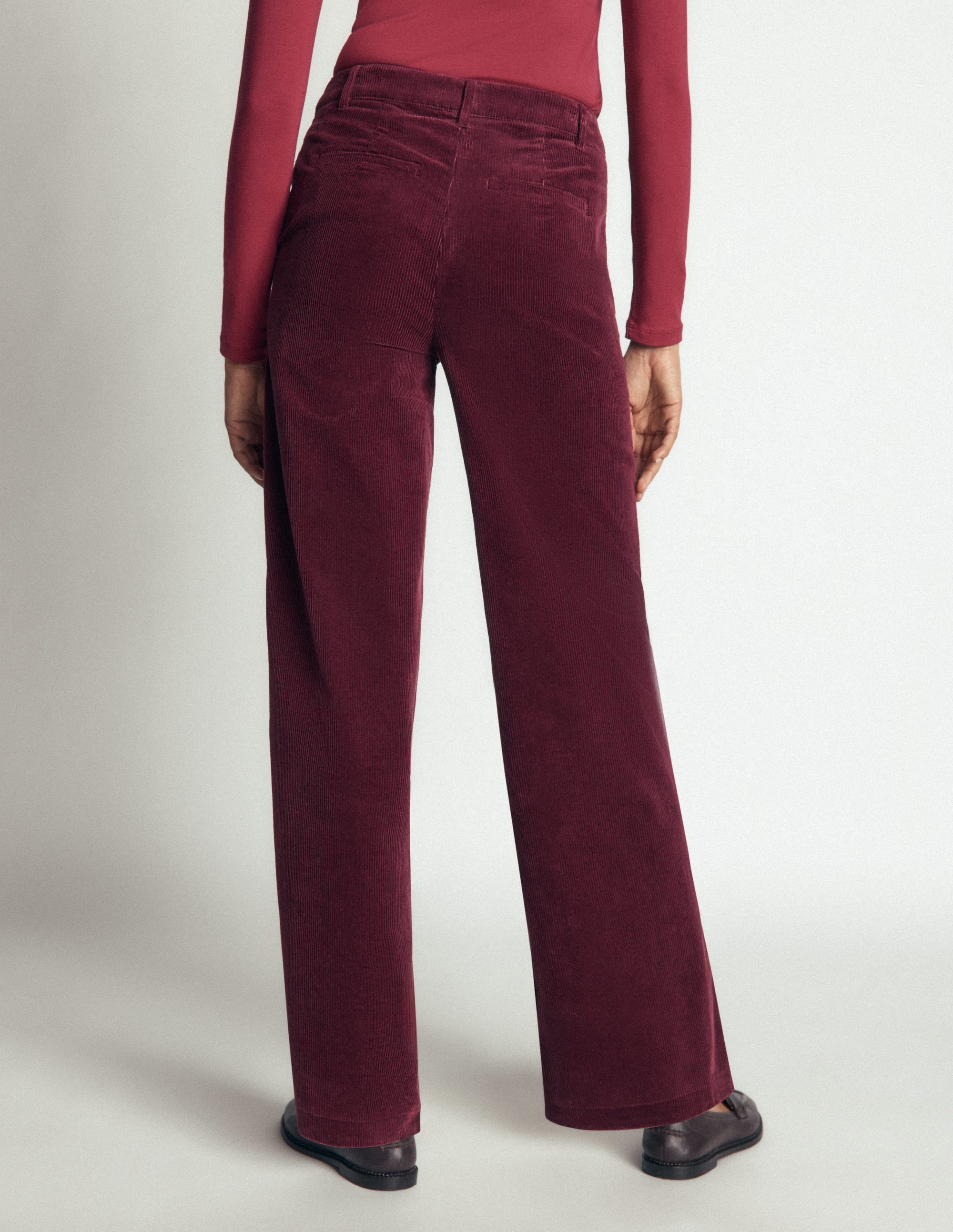 Belgravia Cord Trousers-Dark Crimson - Image 3