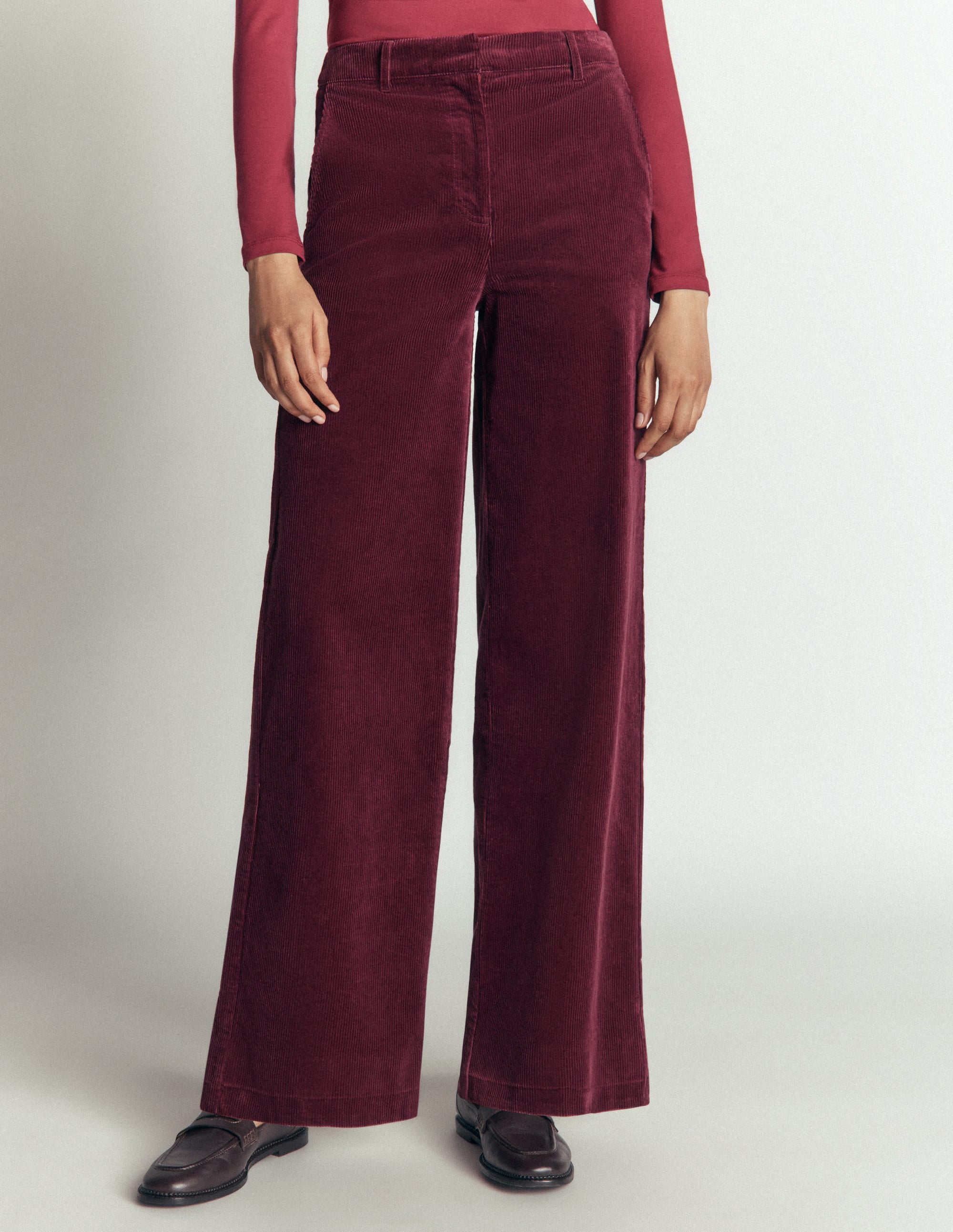 Belgravia Cord Trousers-Dark Crimson - Image 4