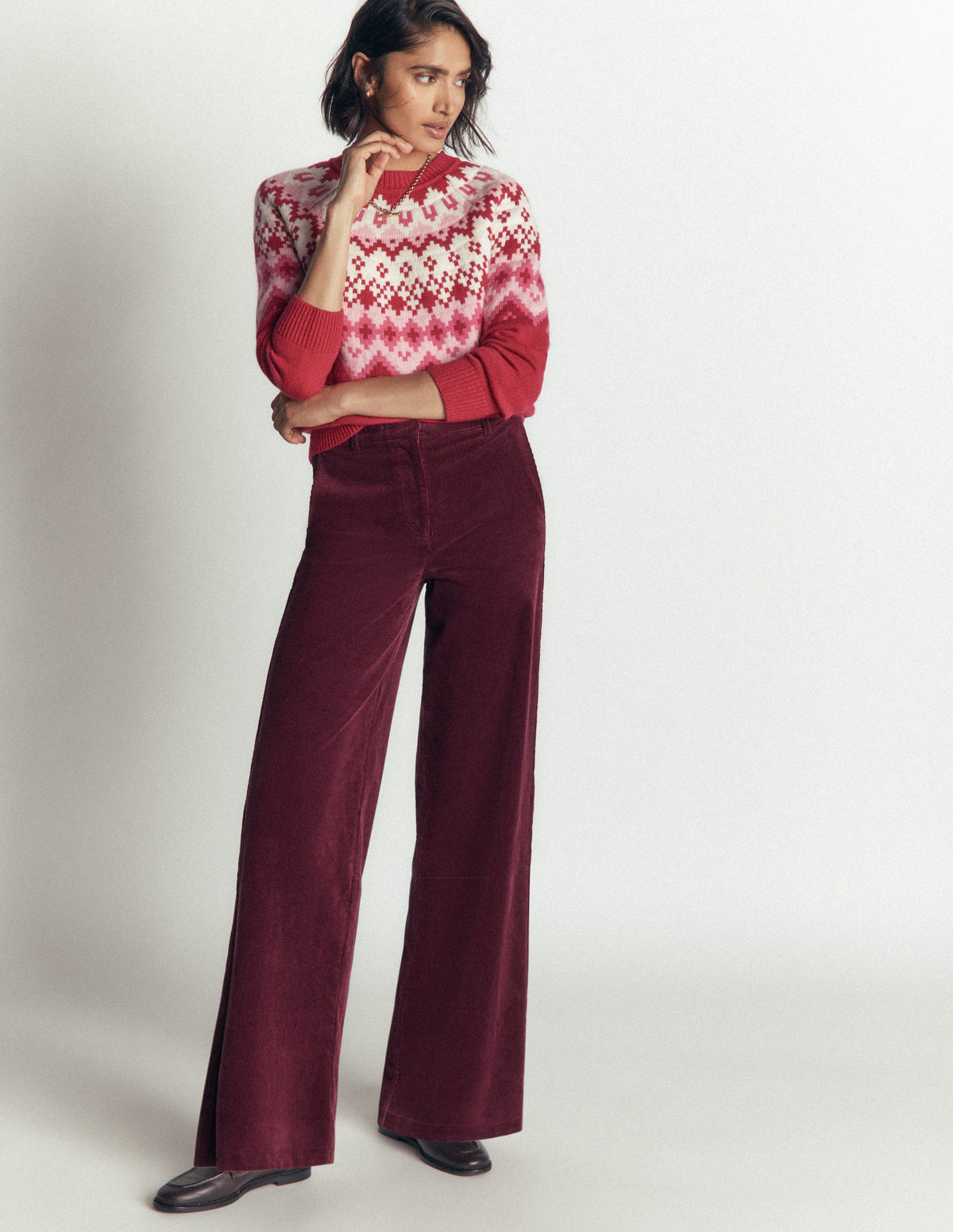 Belgravia Cord Trousers-Dark Crimson - Image 7