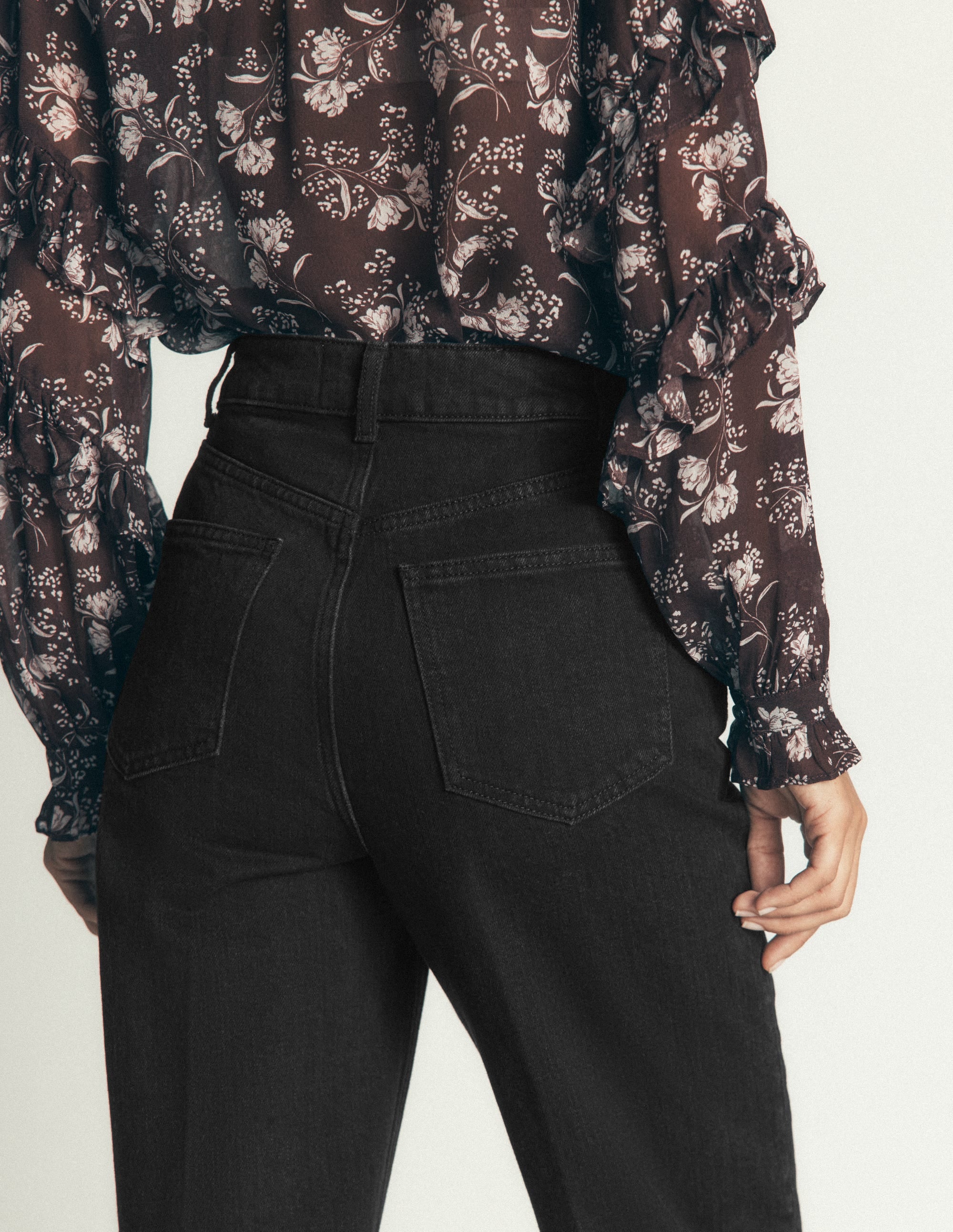 Tapered Leg Jeans-Washed Black - Image 2