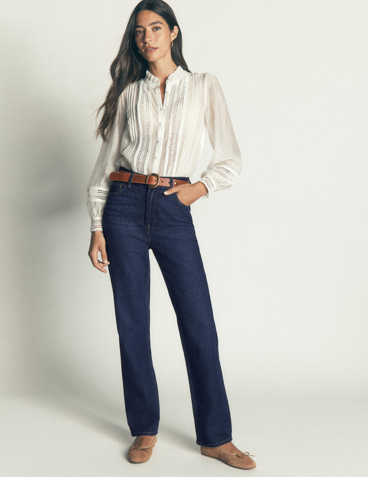 Tapered Leg Jeans-Indigo