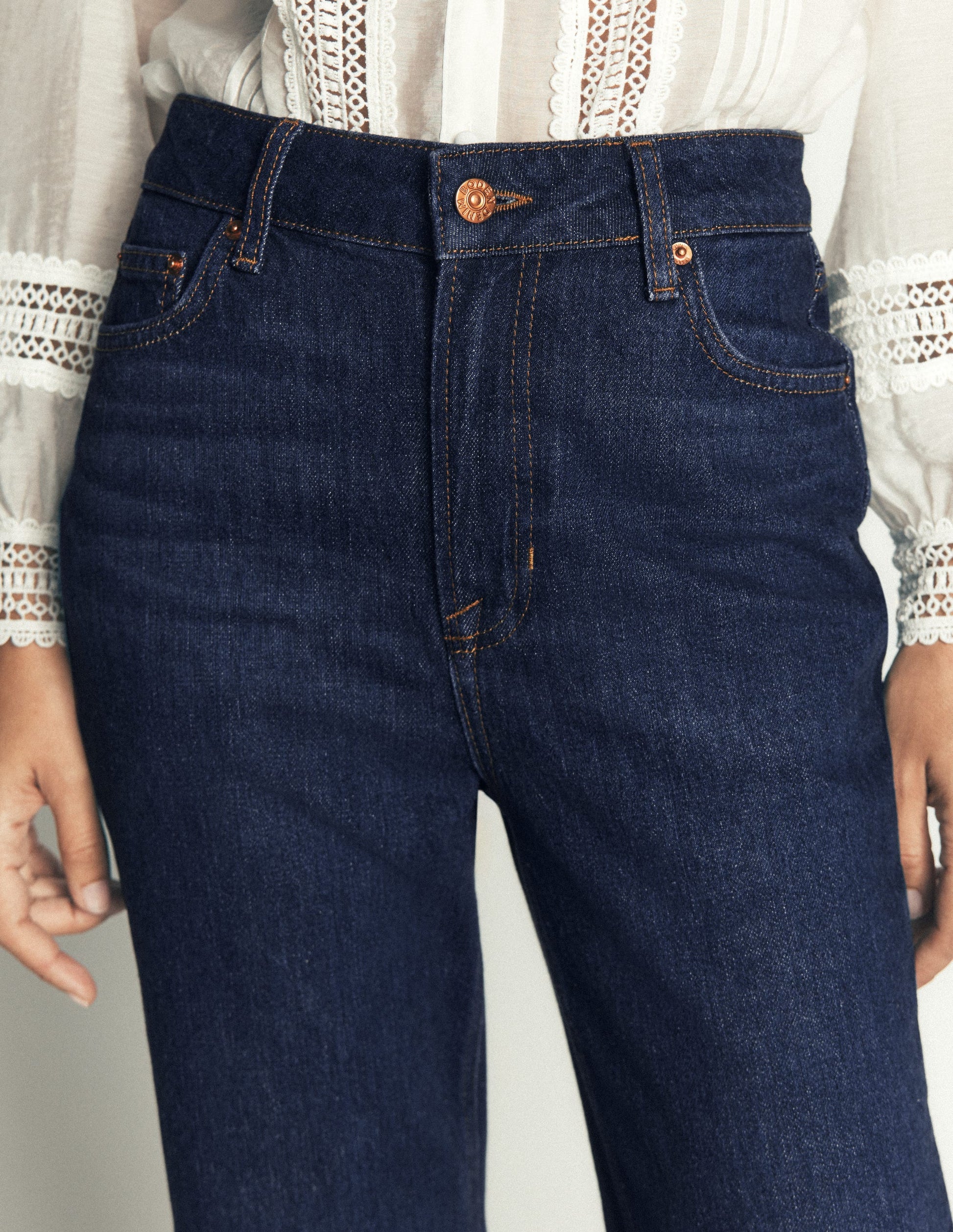 Tapered Leg Jeans-Indigo-2