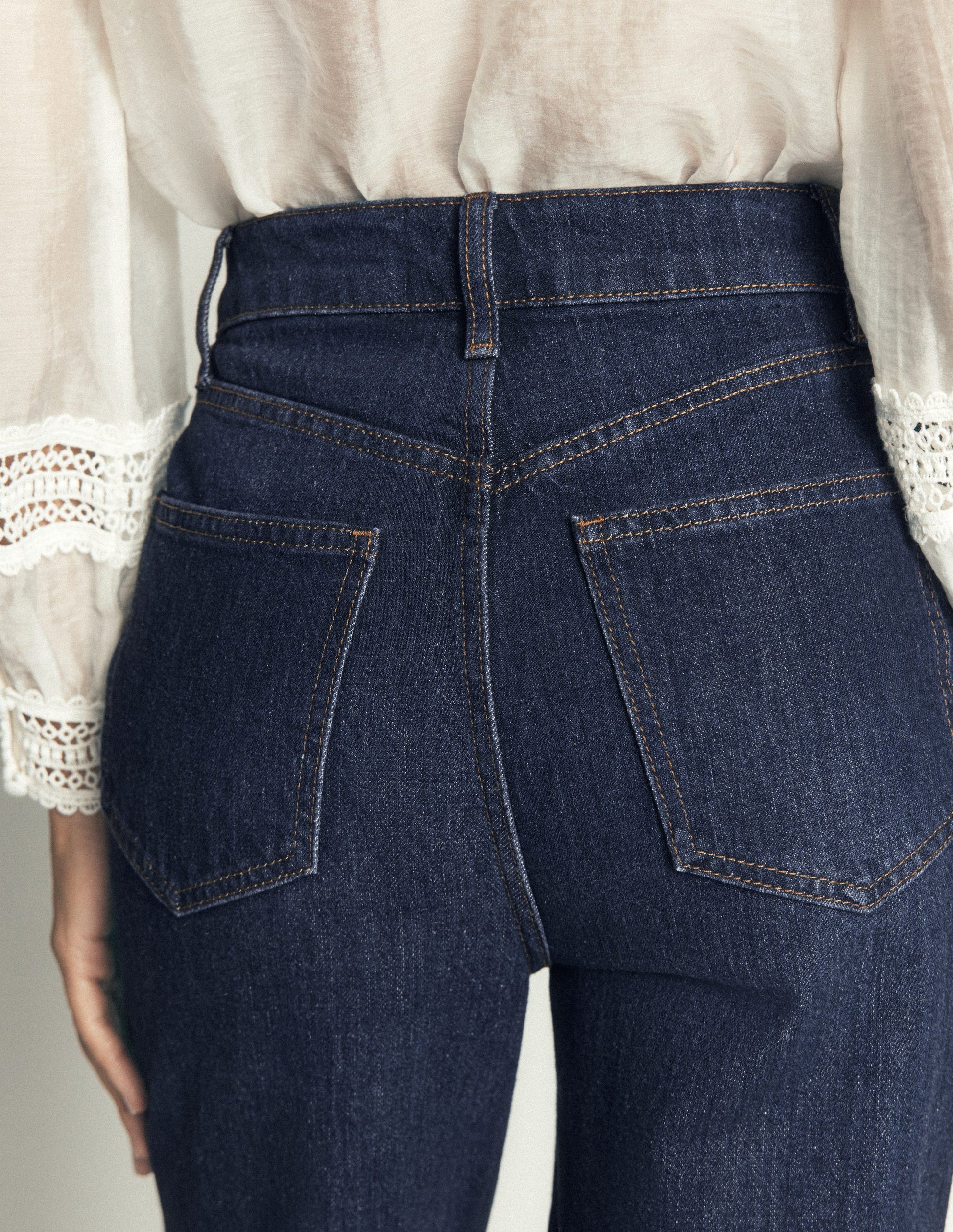Tapered Leg Jeans-Indigo-5