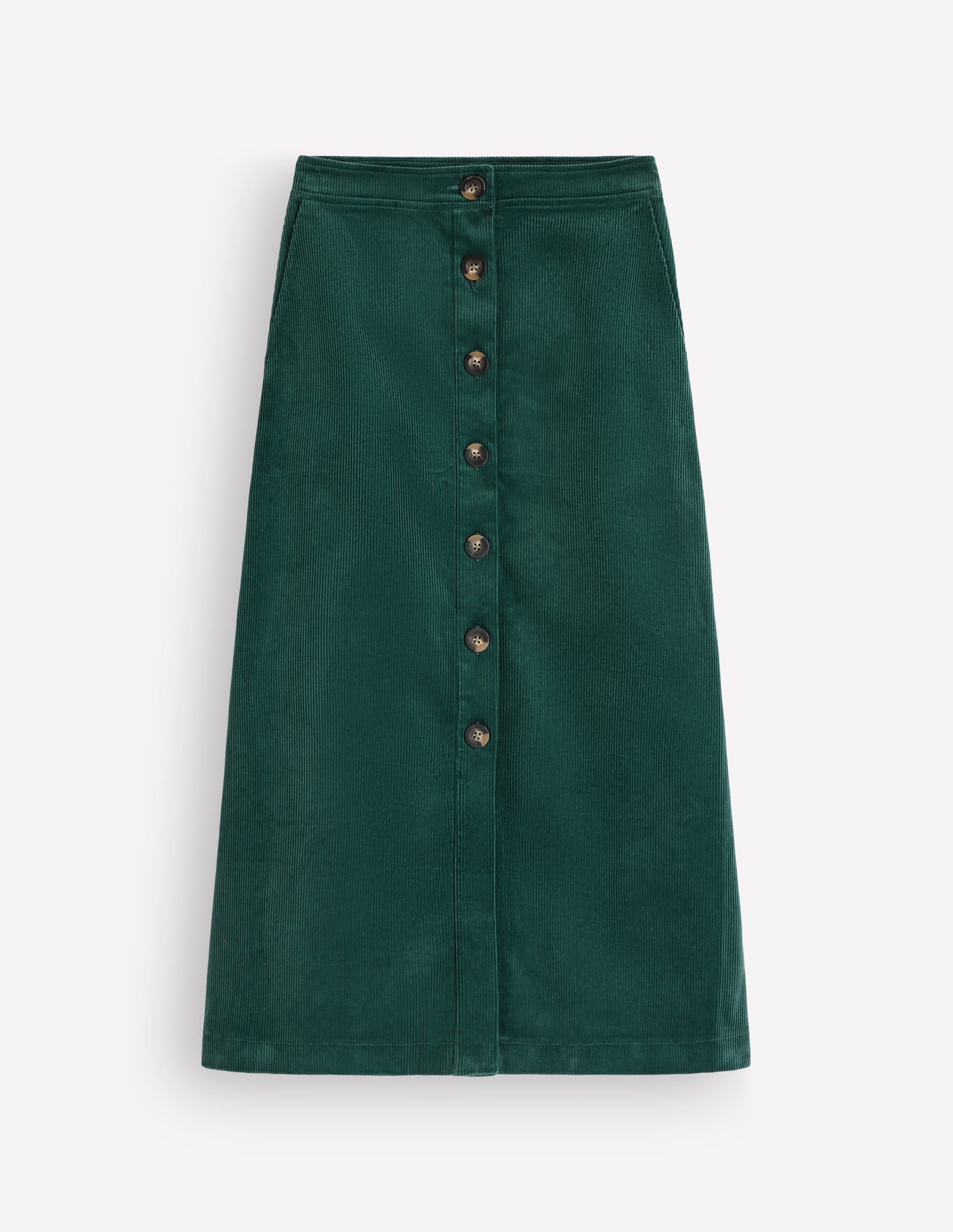 Val Button Cord Midi Skirt-Midnight Teal - Image 5