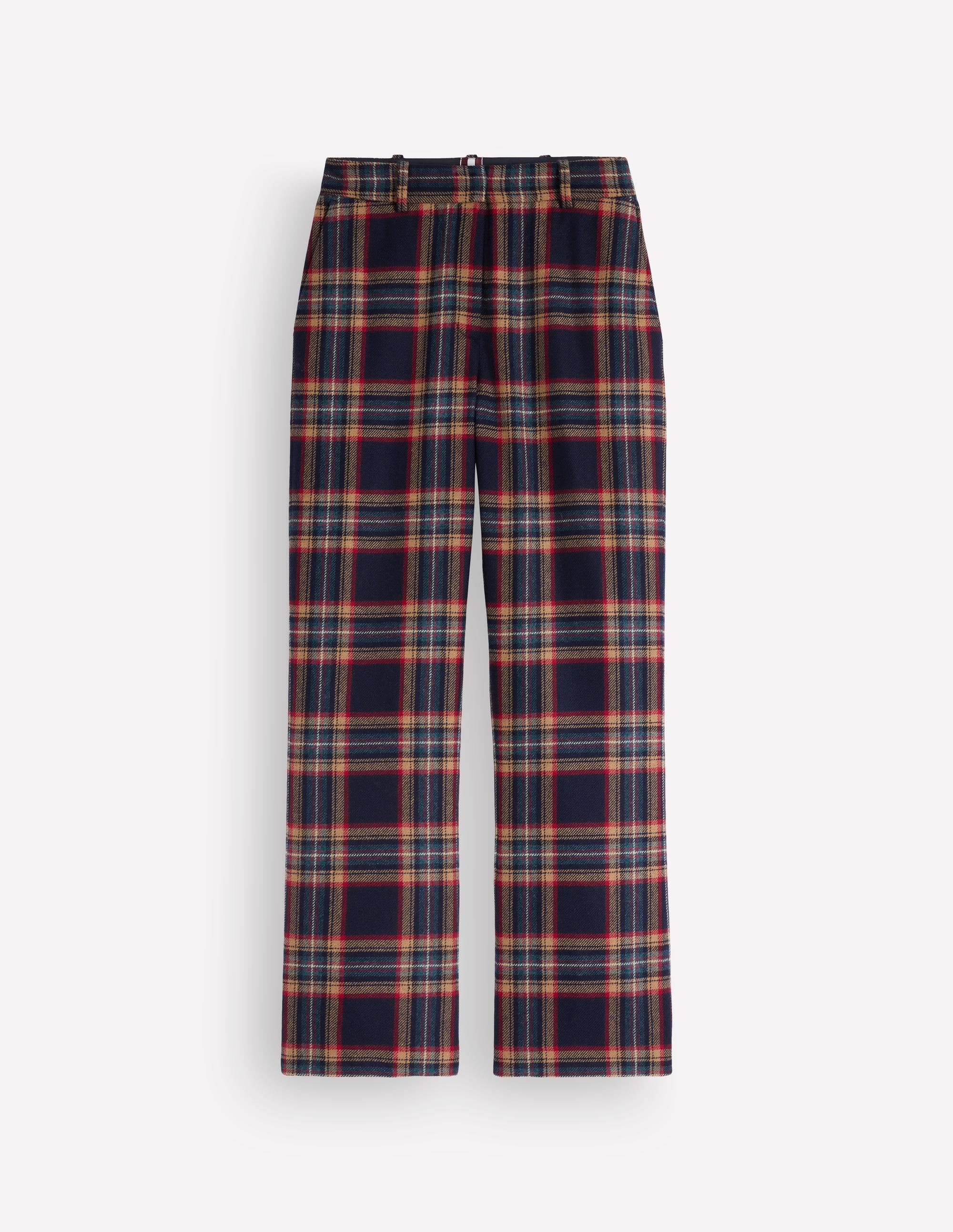 Fitzrovia Wool Blend Trousers-Navy and Camel Check - Image 8