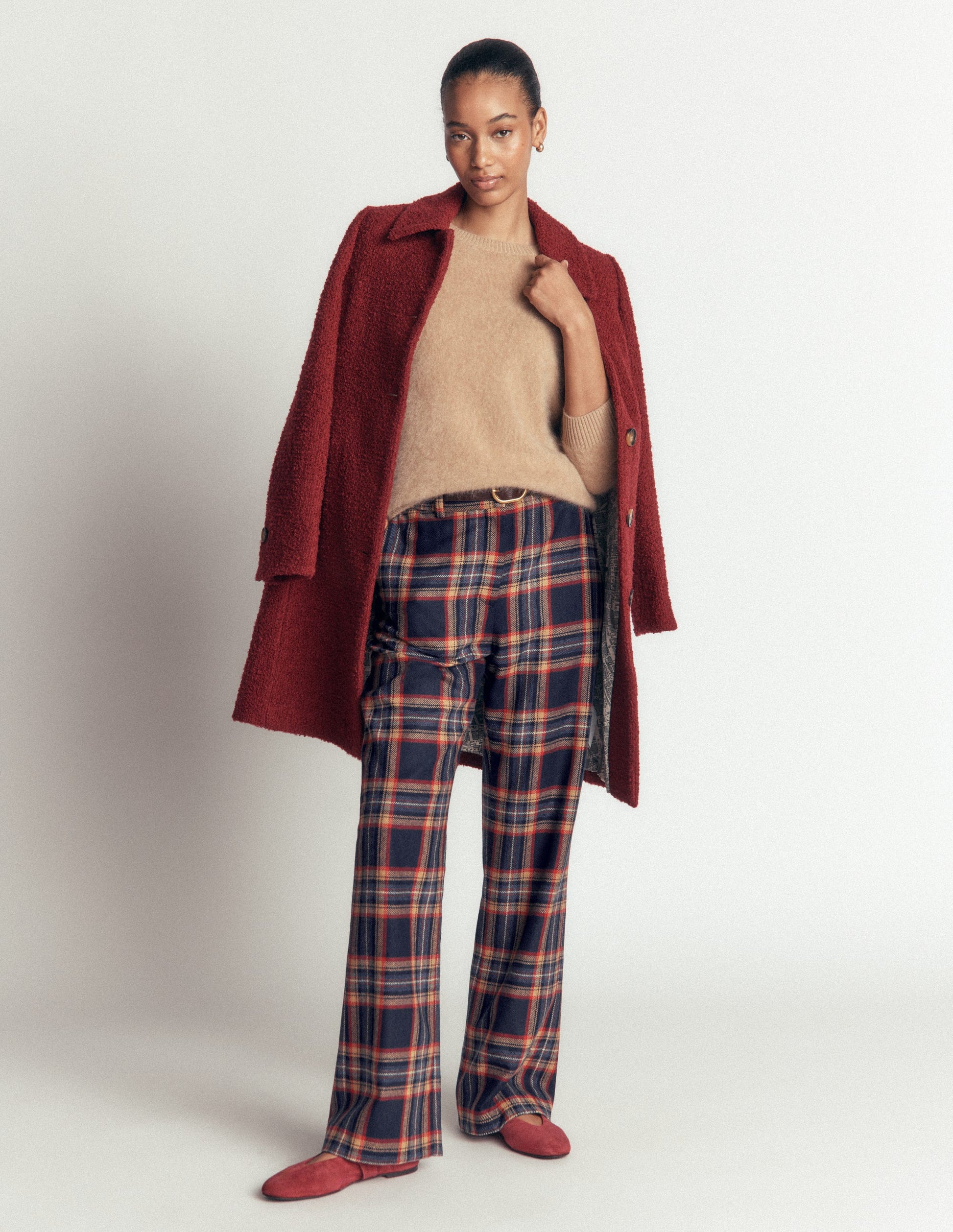 Fitzrovia Wool Blend Trousers-Navy and Camel Check-8