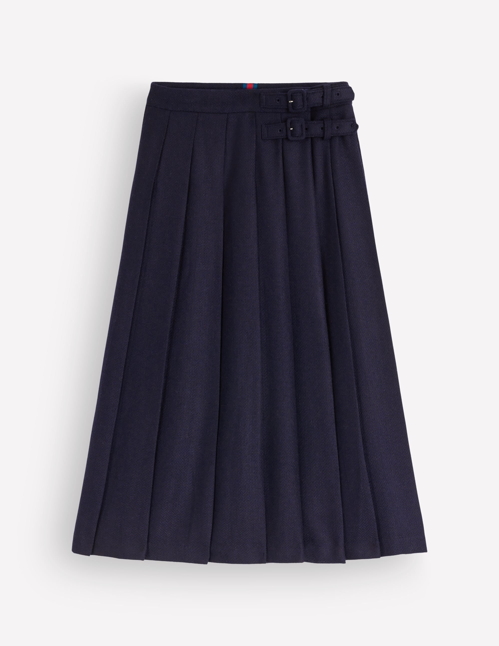 Pleated Midi Kilt-Navy Herringbone - Image 5