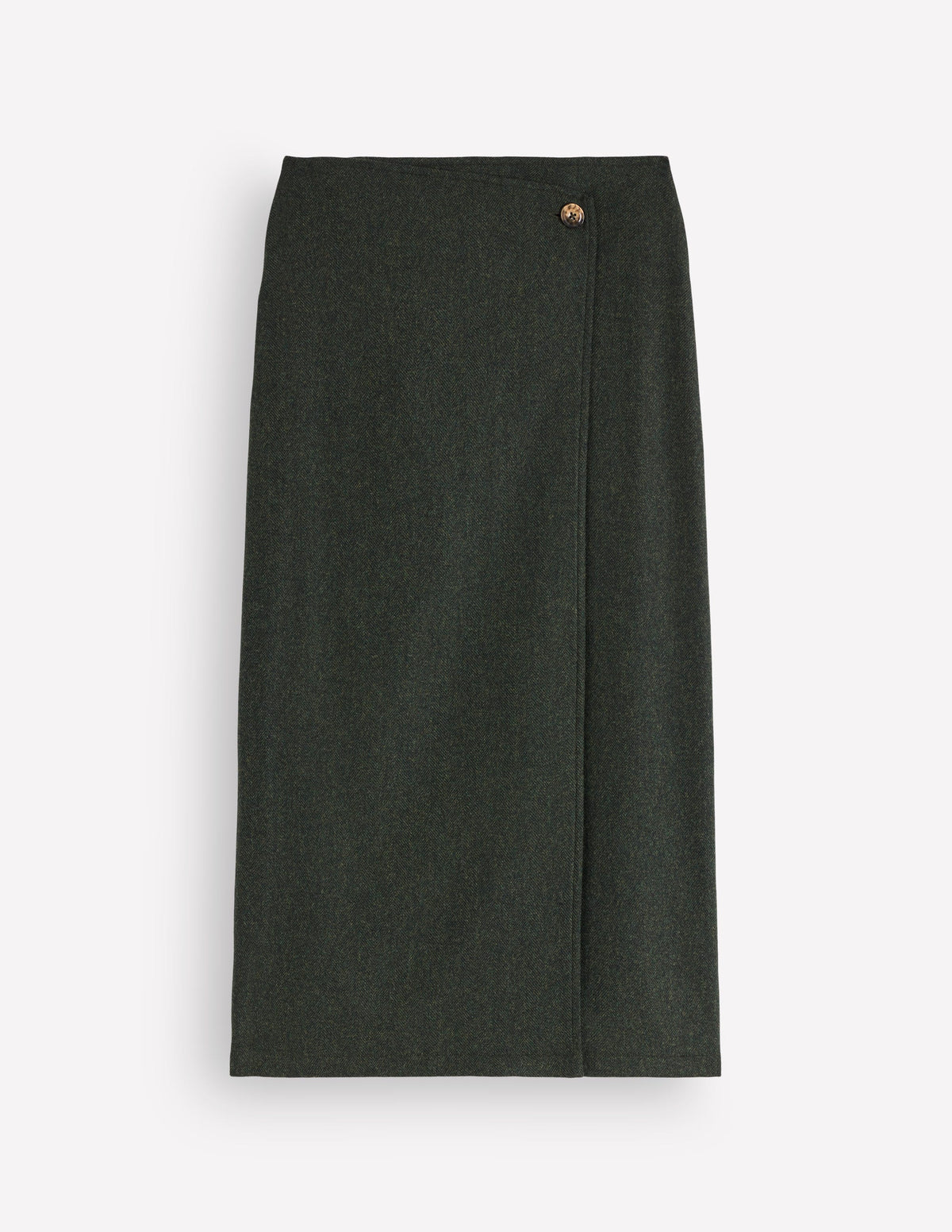 Column Wrap Skirt-Olive Herringbone - Image 5