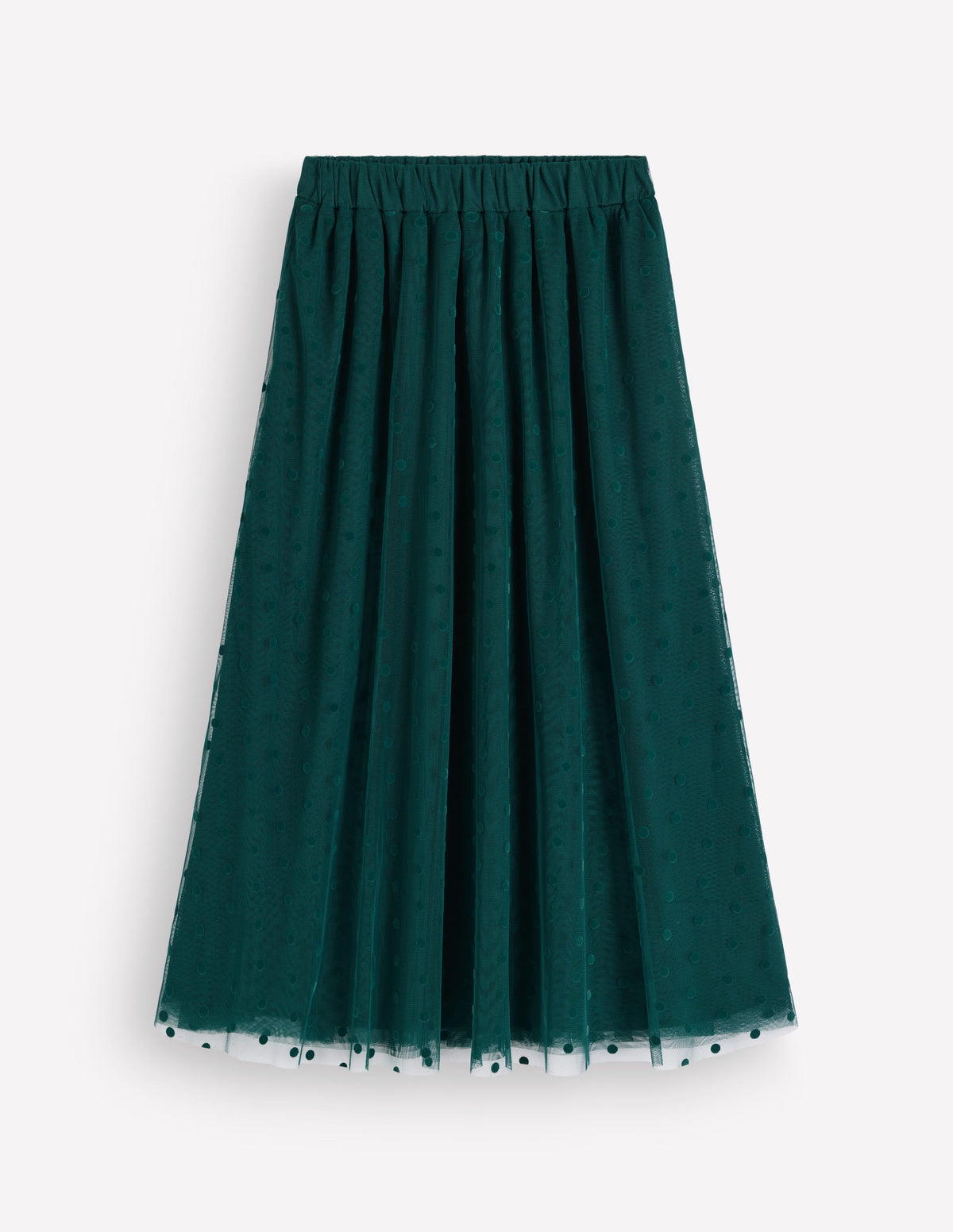 Full Tulle Party Skirt-Midnight Teal Flocked Spot-6