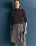 Vera Double Buckle Kilt-Ivory, Blue, Maroon Check