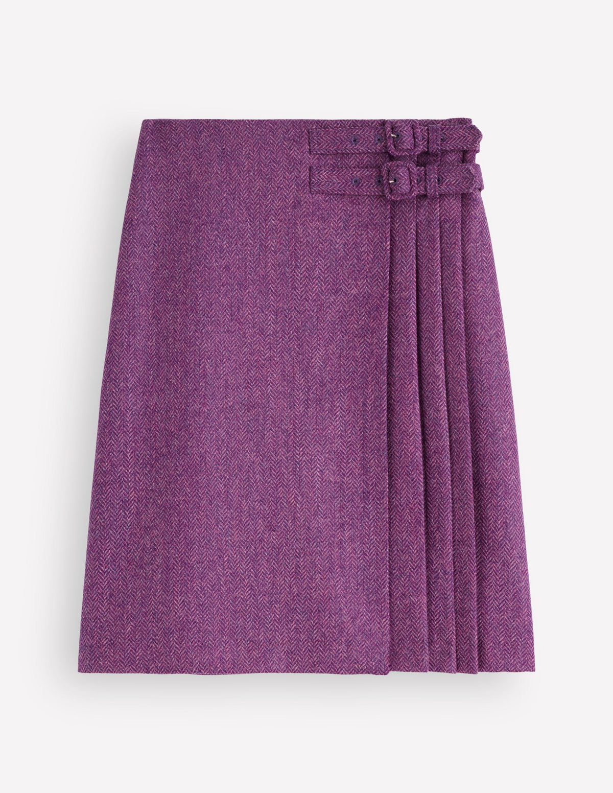 Vera Double Buckle Kilt-Purple Herringbone - Image 6