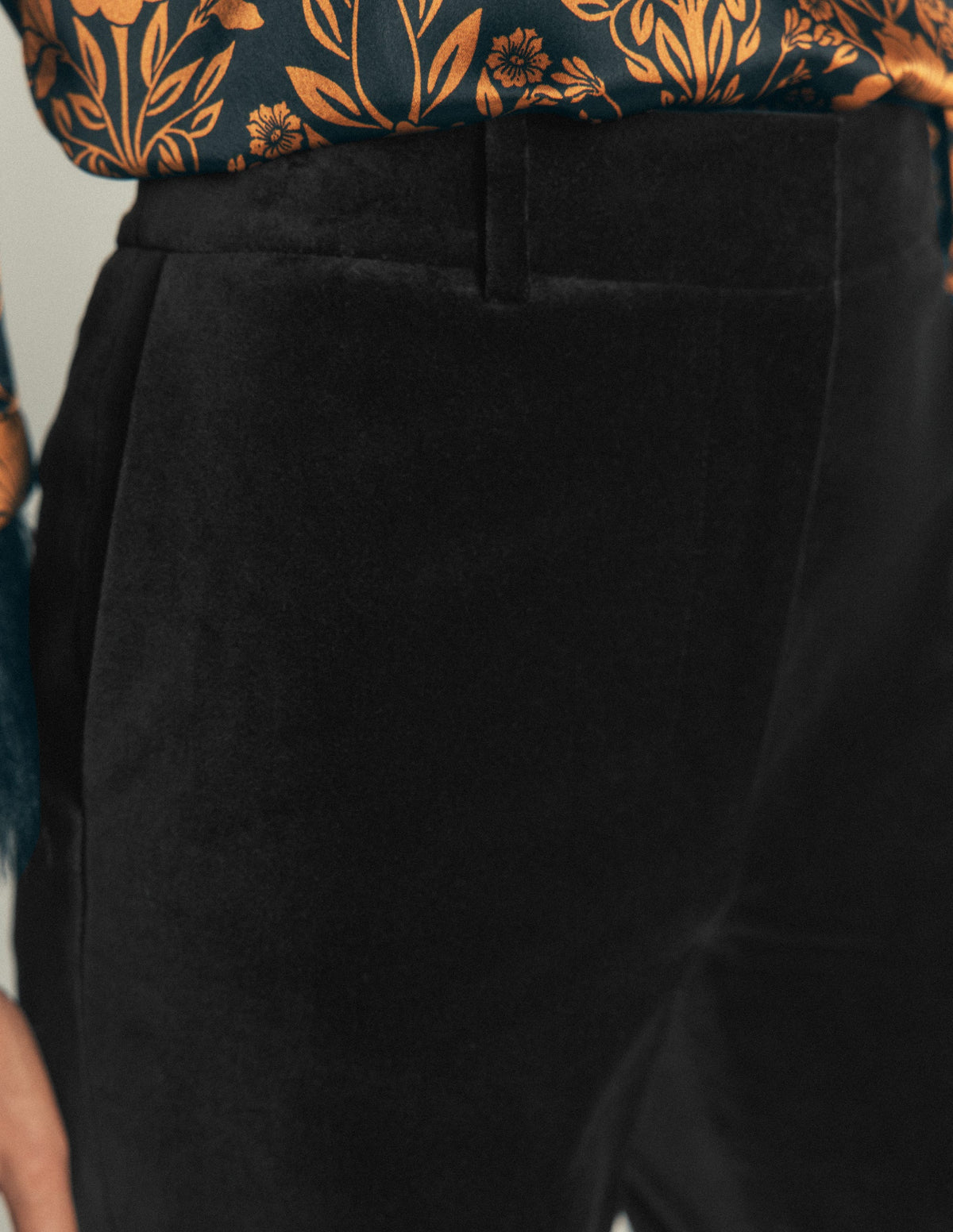 Canonbury Velvet Trousers-Black - Image 2