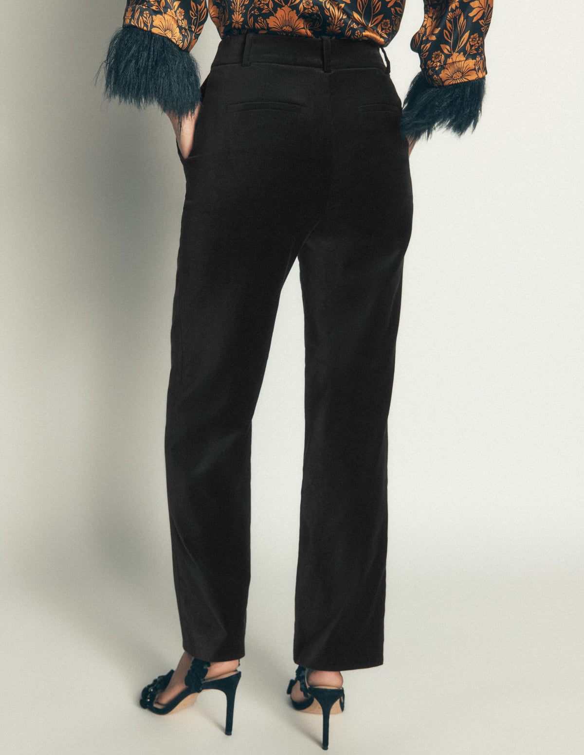 Canonbury Velvet Trousers-Black - Image 3