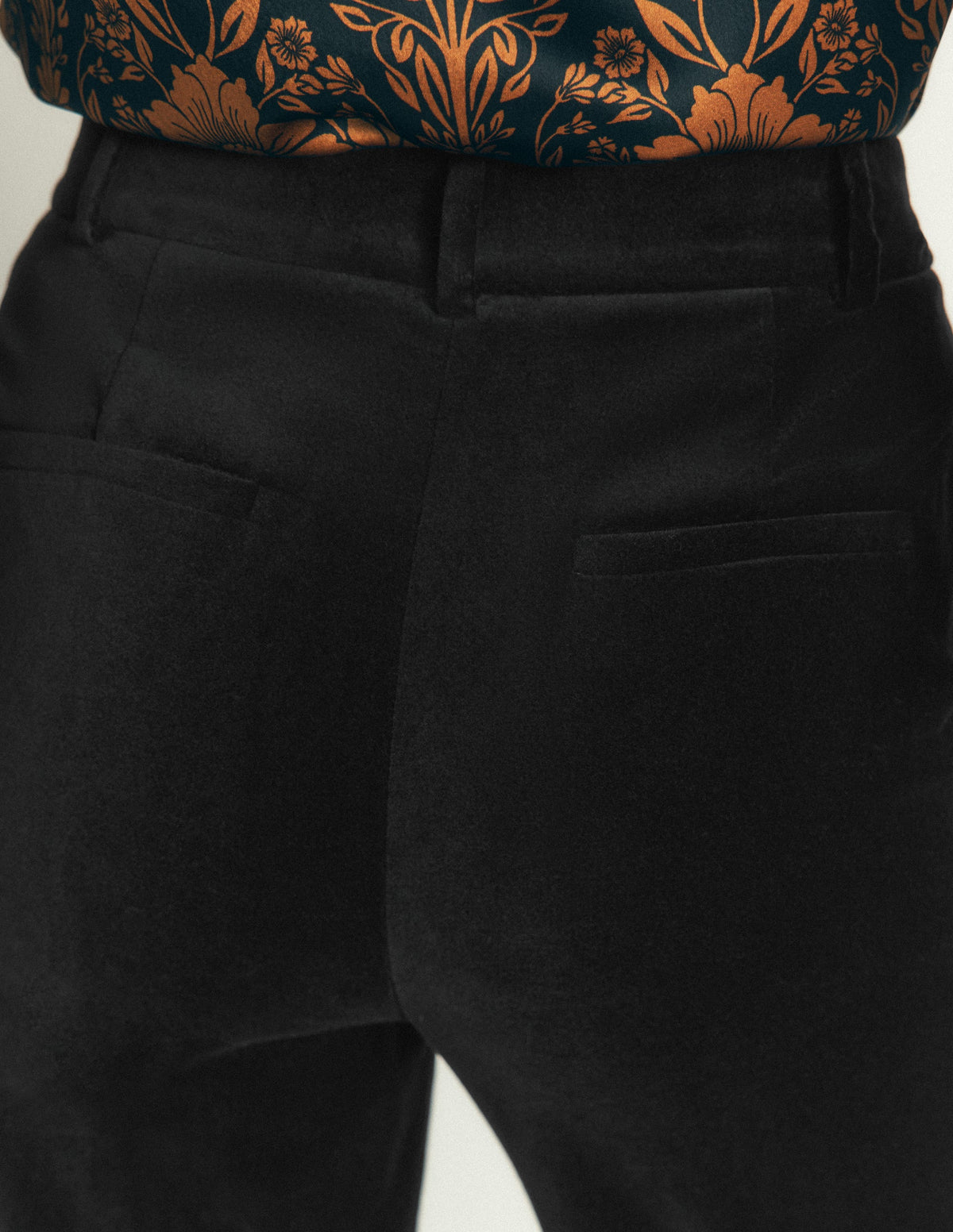 Canonbury Velvet Trousers-Black - Image 5