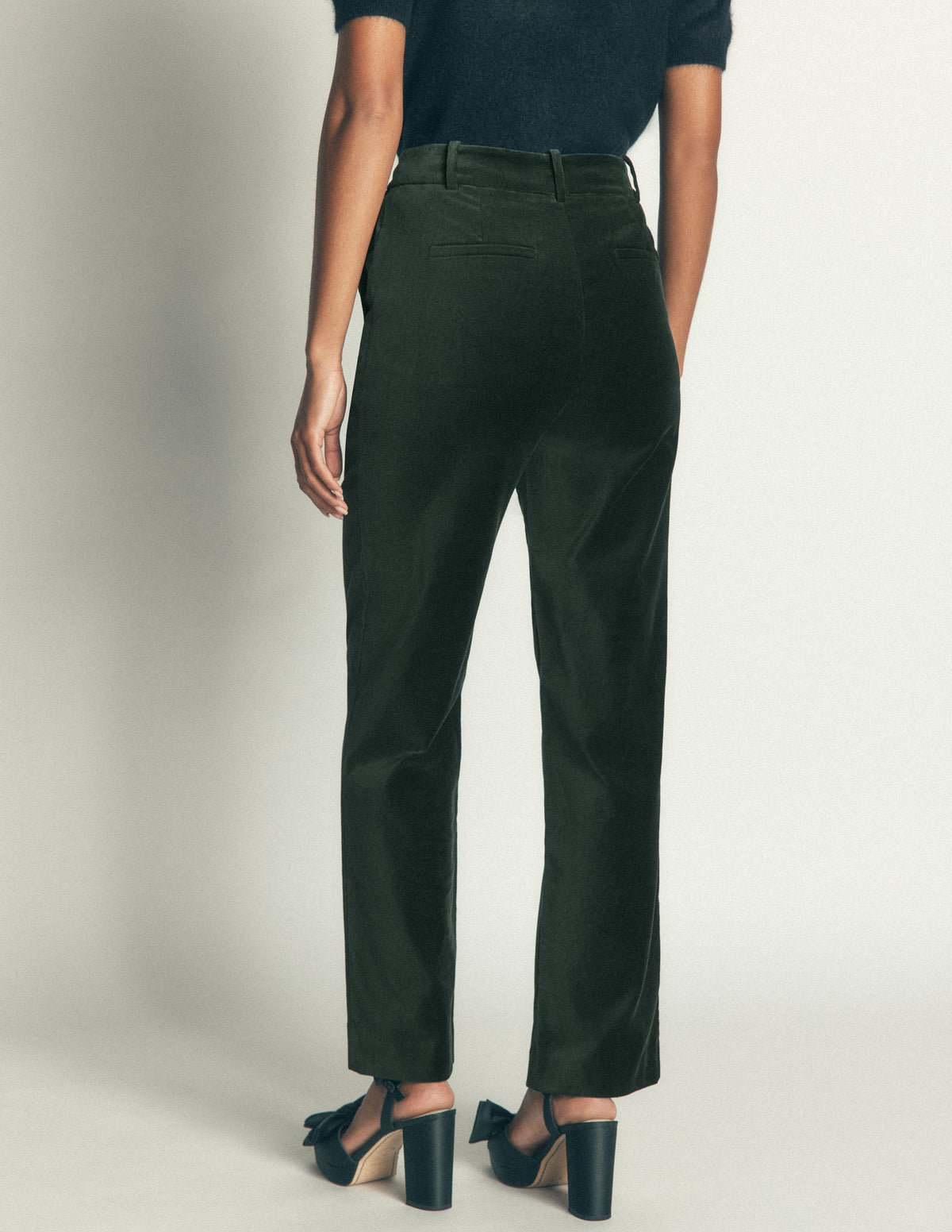 Canonbury Velvet Trousers-Midnight Emerald - Image 3