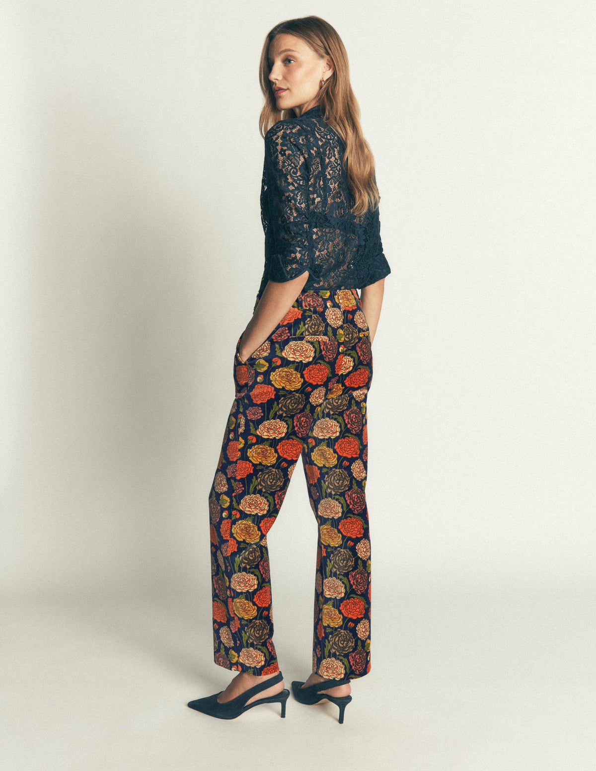 Canonbury Velvet Trousers-Floral Print-4