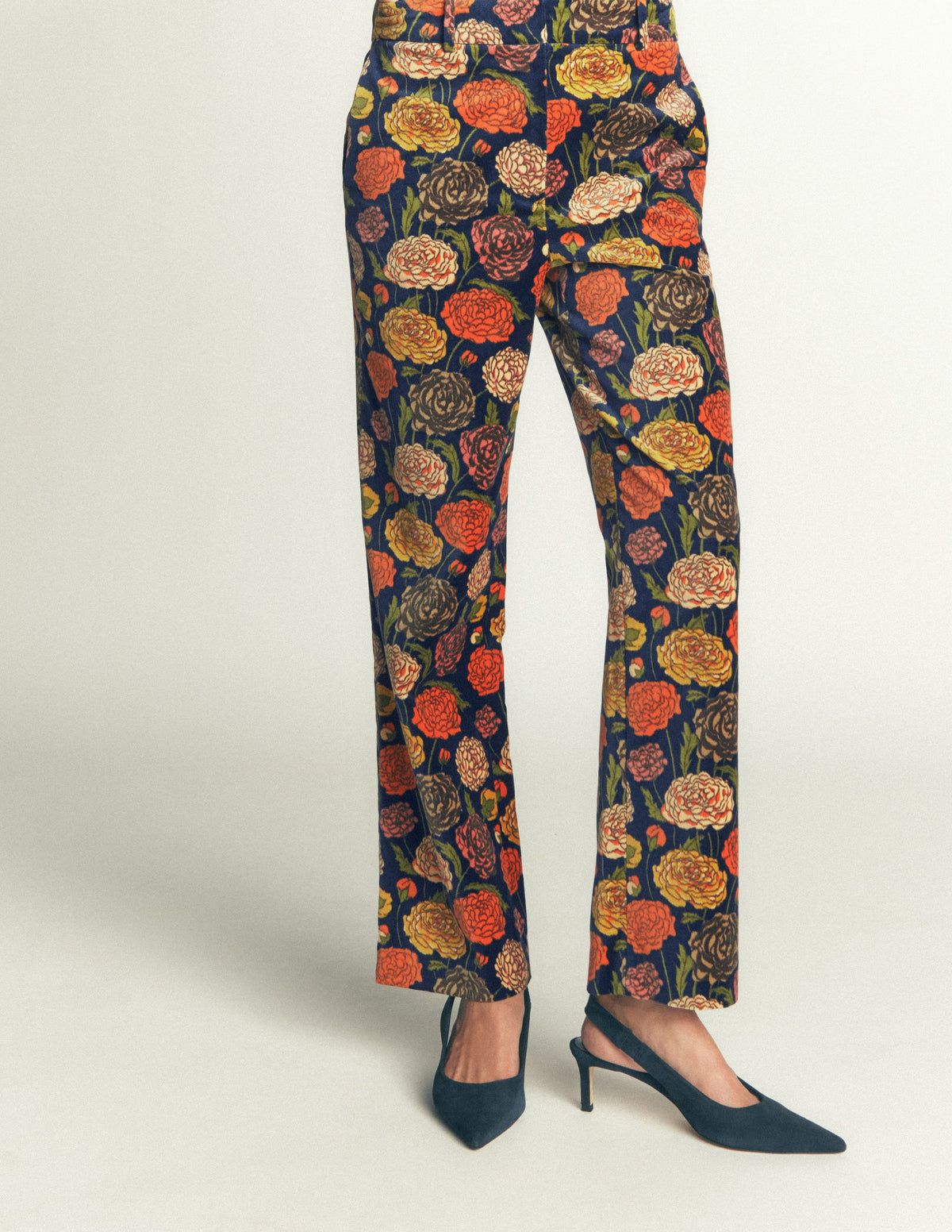 Canonbury Velvet Trousers-Floral Print - Image 7