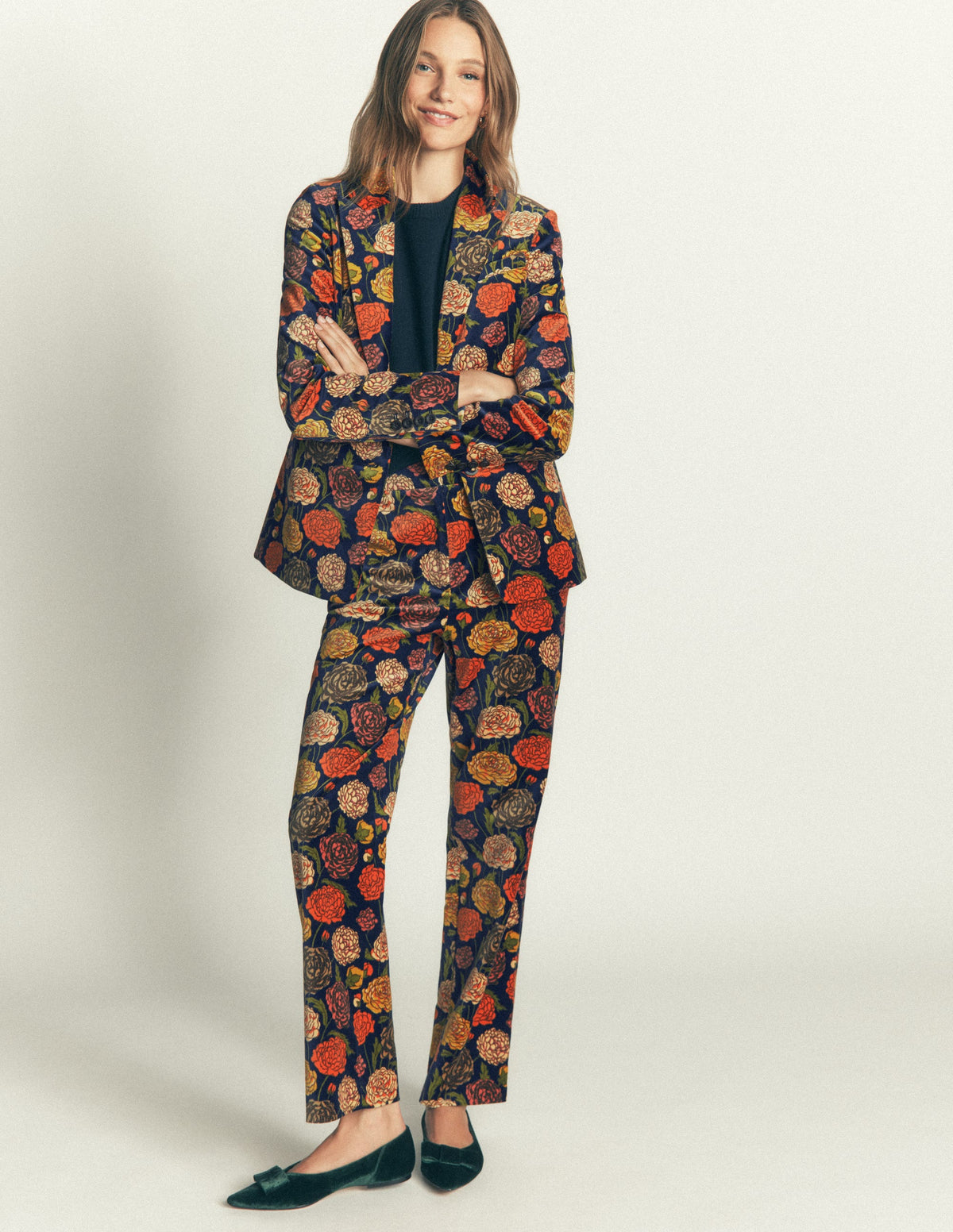 Canonbury Velvet Trousers-Floral Print-8
