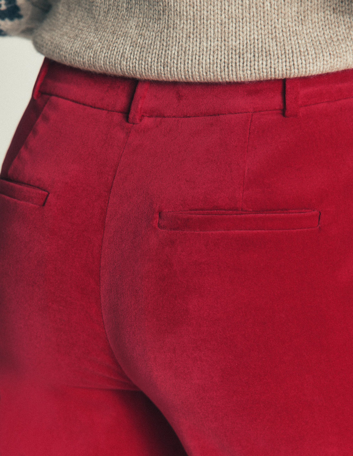 Canonbury Velvet Trousers-Savvy Red-6