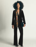 Flare Velvet Trousers-Black