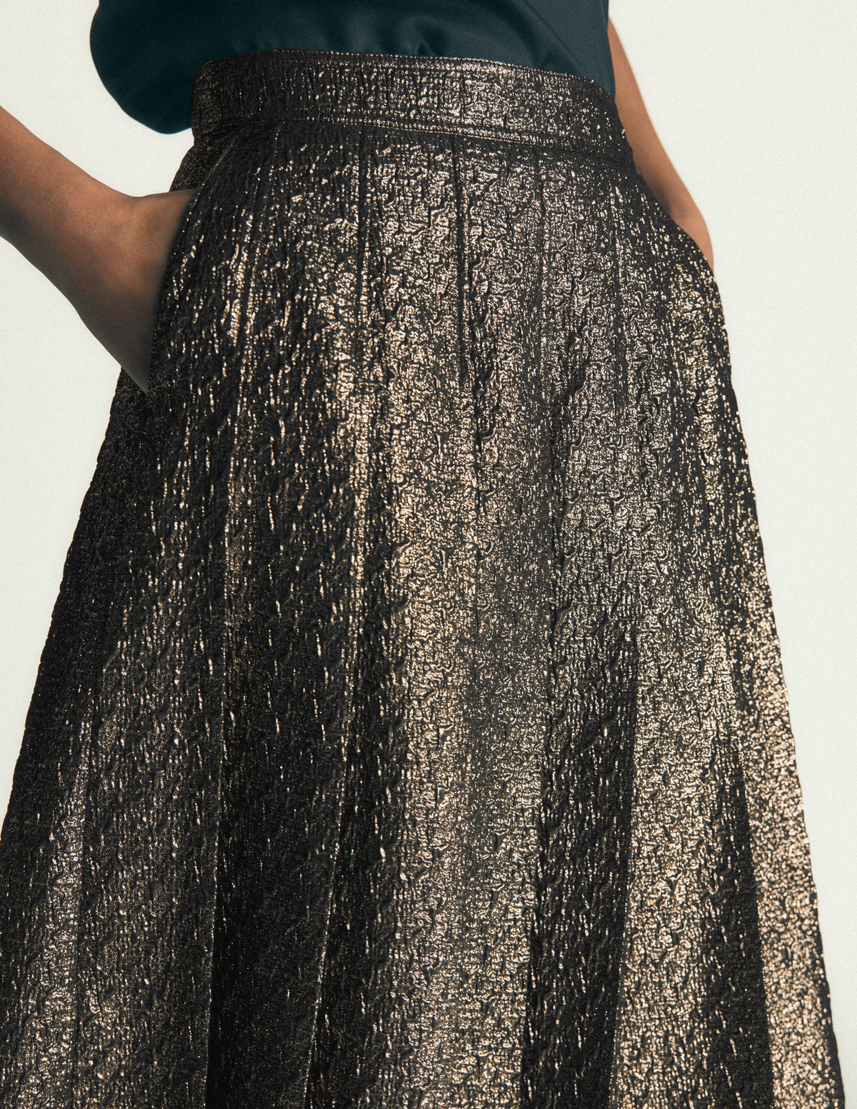 Aya Jacquard Skirt-Gold - Image 2