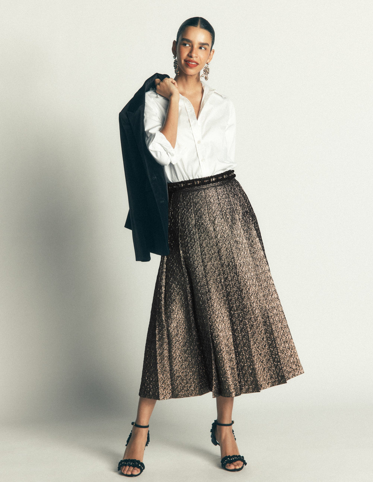 Aya Jacquard Skirt-Gold - Image 5
