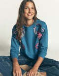 Emi Embroidered Sweatshirt-Bluesteel