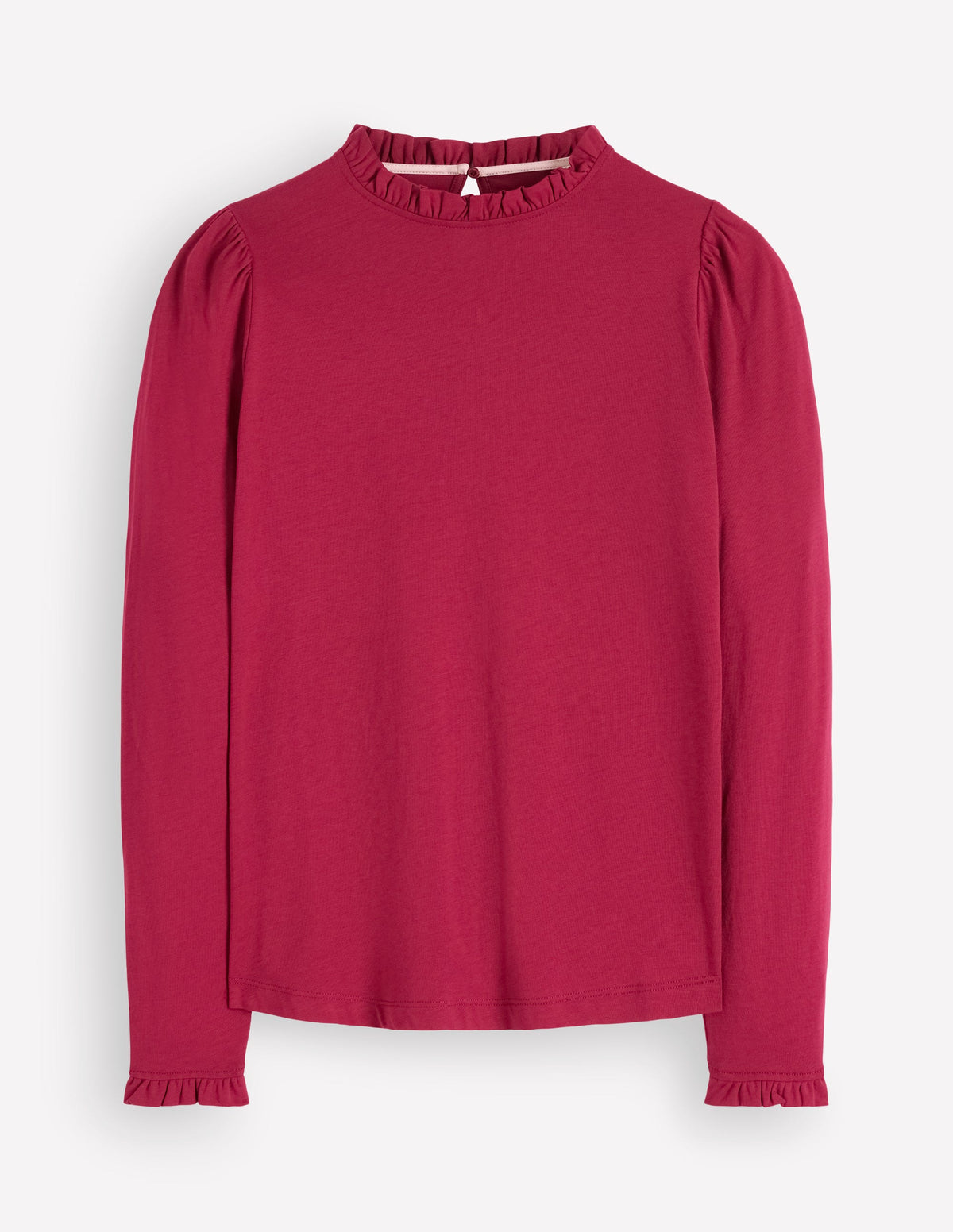Supersoft Frill Detail Top-Ruby Red-5