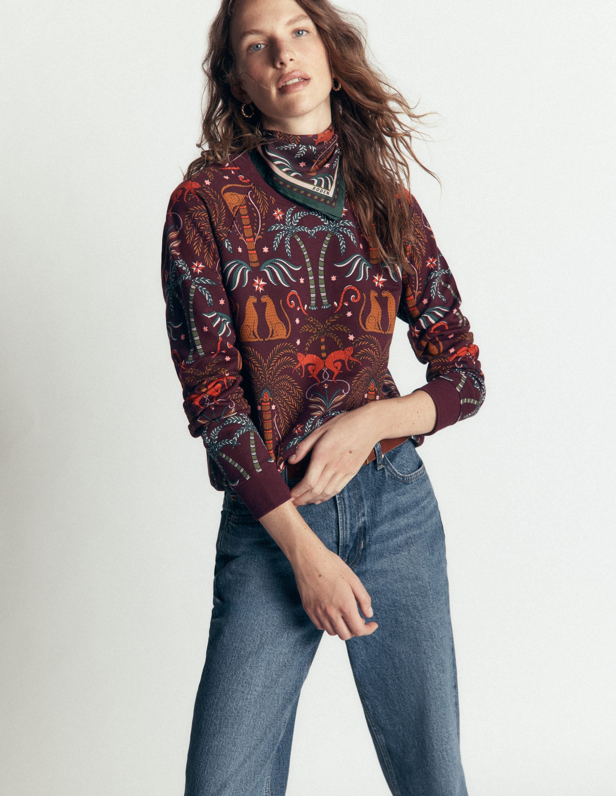 Rosa Printed Sweatshirt-Jungle Charm Placement - Image 2