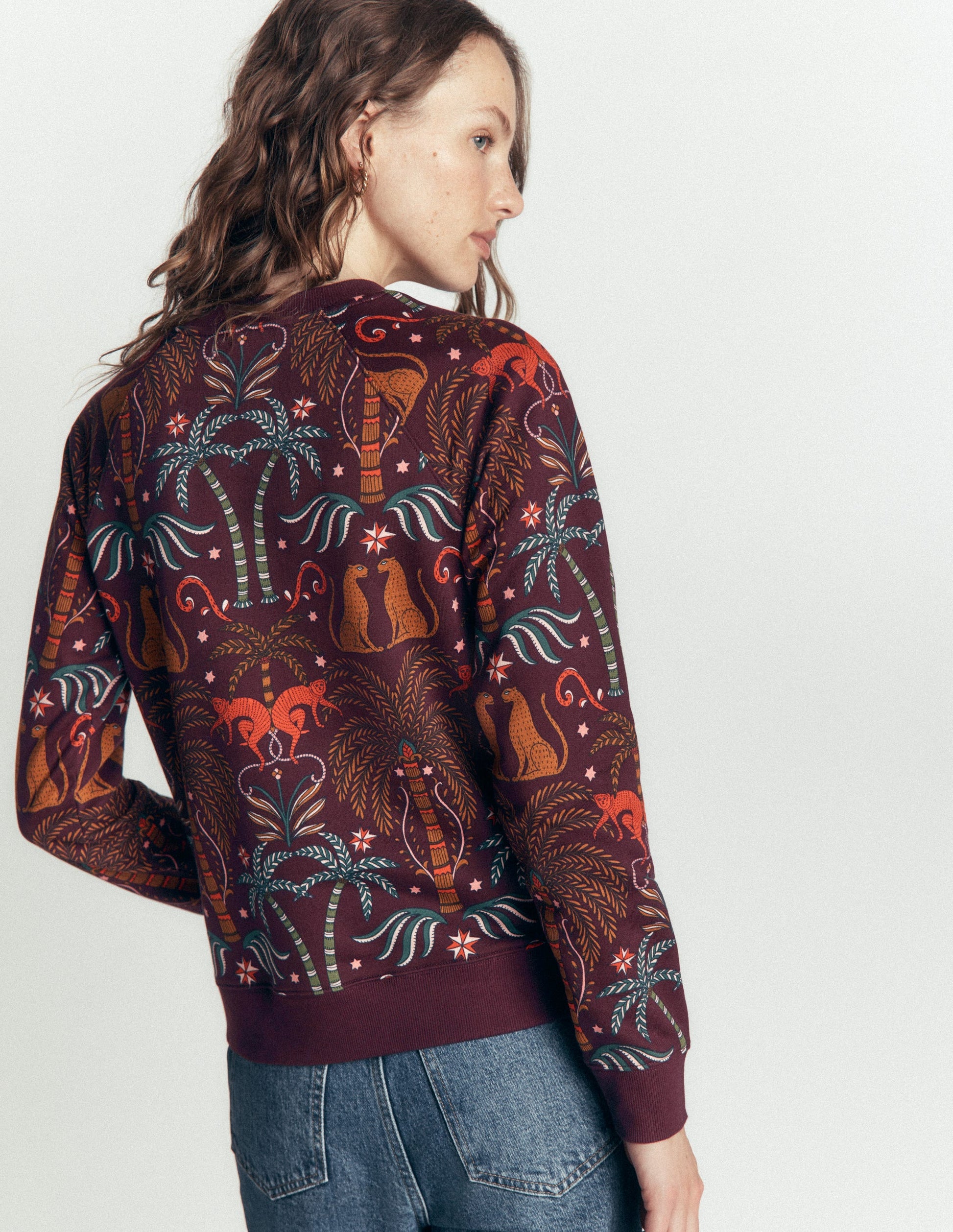 Rosa Printed Sweatshirt-Jungle Charm Placement-3
