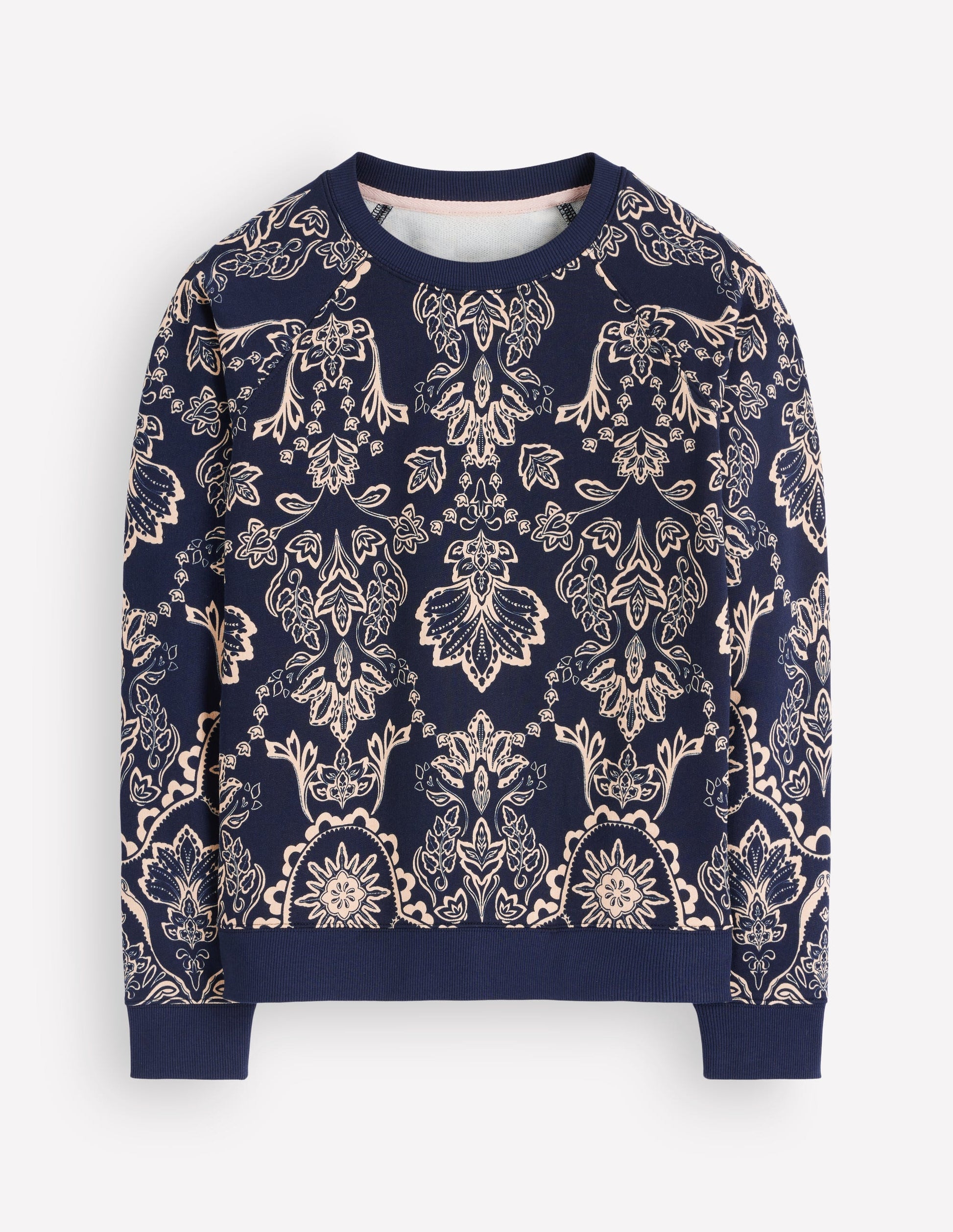 Rosa Printed Sweatshirt-Navy, Floral Print-5
