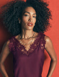 Ara Silk Blend Lace Cami-Bordeaux
