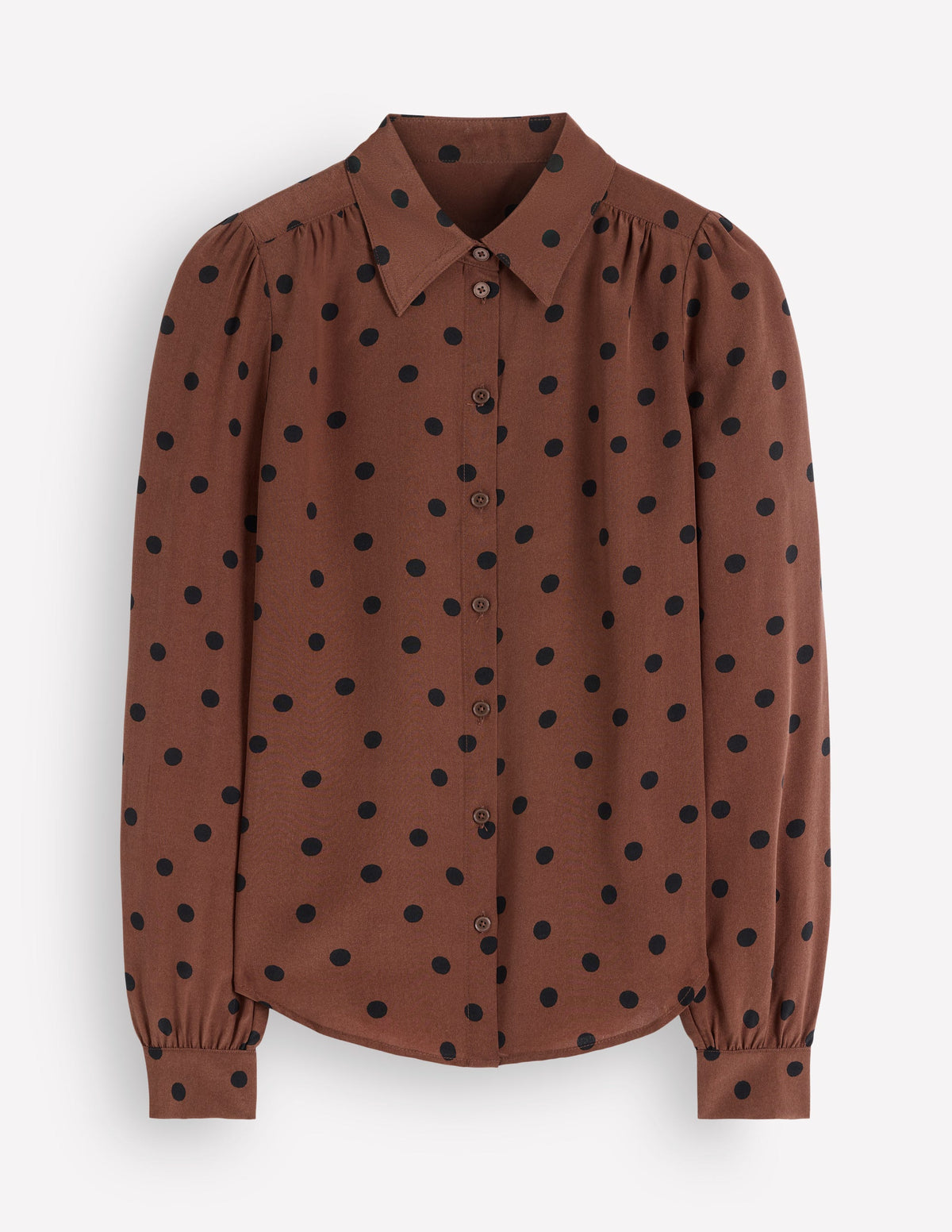 Sara Silk Shirt-Woodland Brown, Boden Spot - Image 5