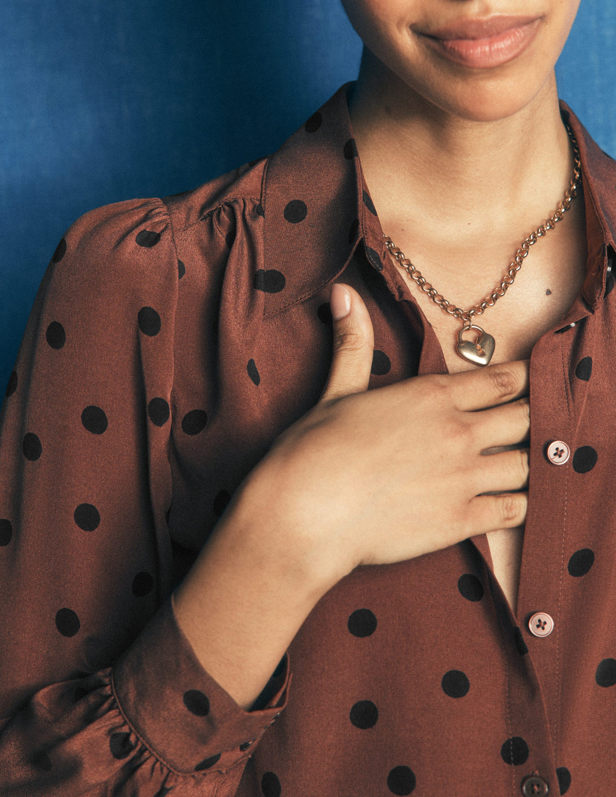 Sara Silk Shirt-Woodland Brown, Boden Spot-2
