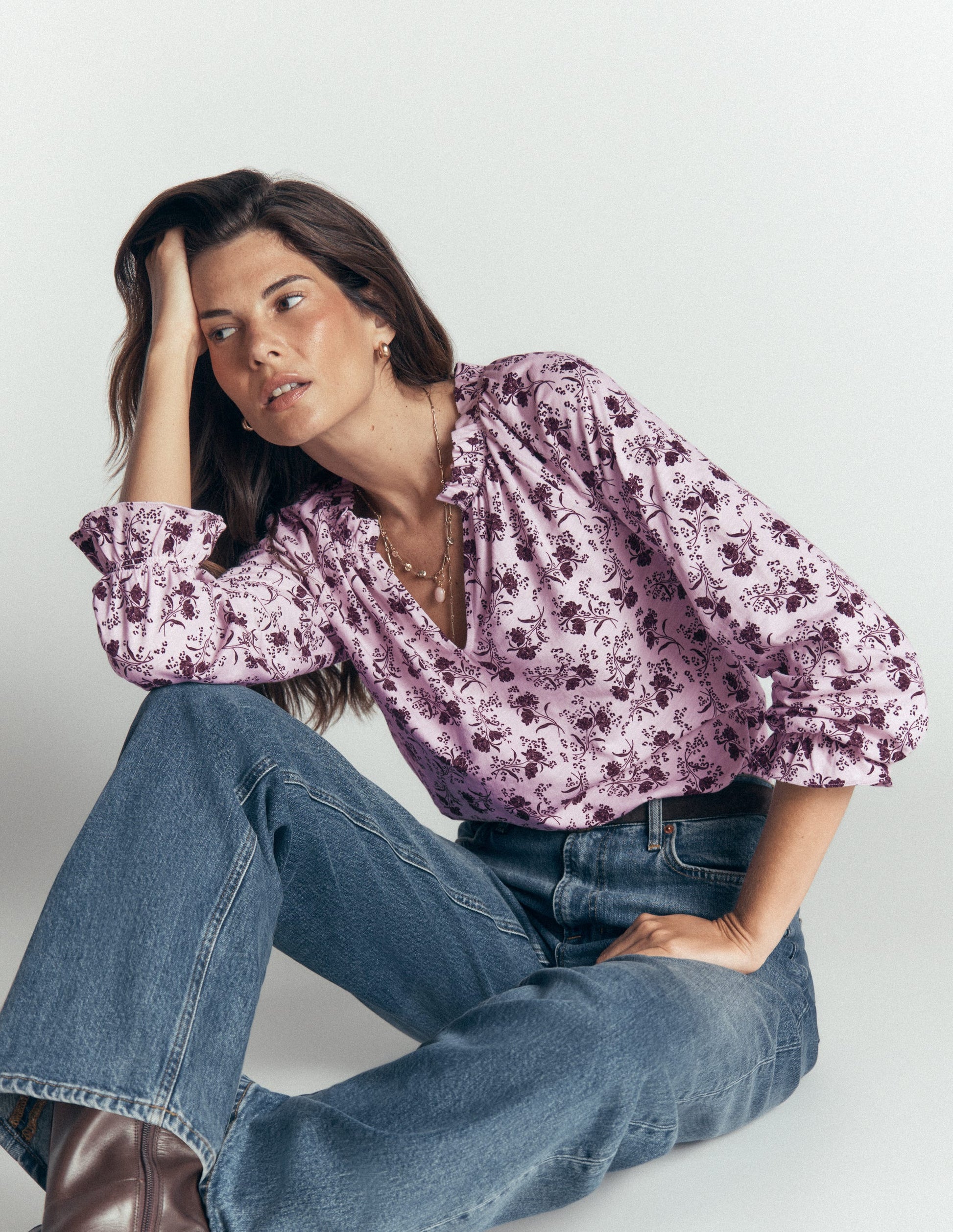 Pia Ruffle Detail Top-Light Lilac, Enchanted Springs-3
