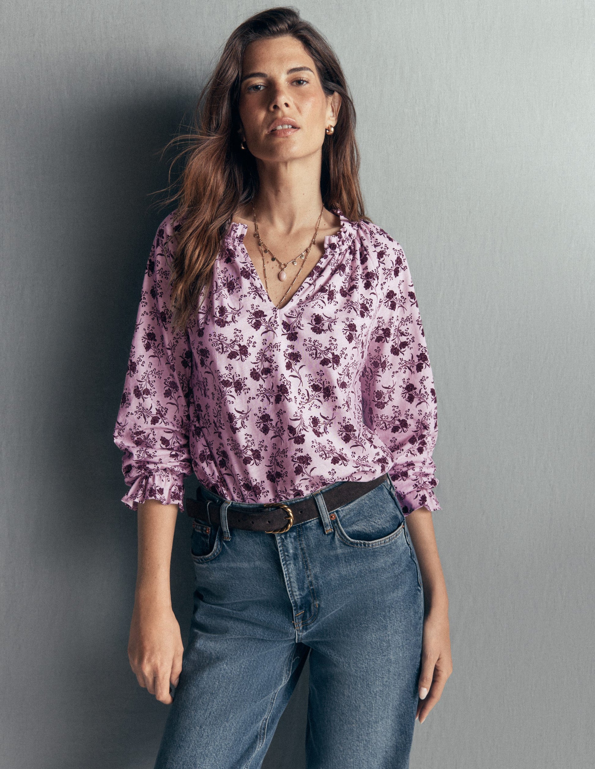 Pia Ruffle Detail Top-Light Lilac, Enchanted Springs-7
