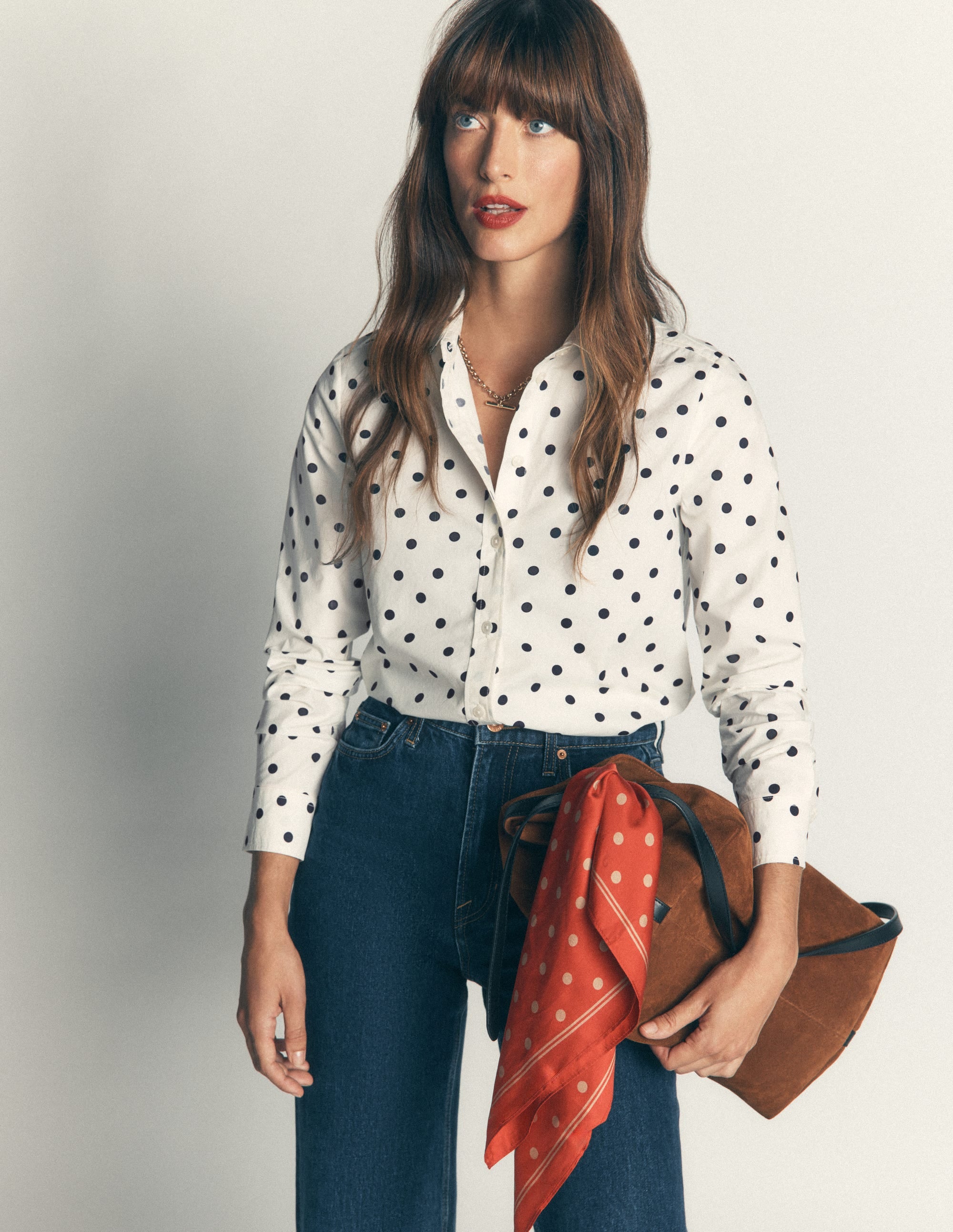 The New Sienna Cotton Shirt-French Navy, Boden Spot - Image 4