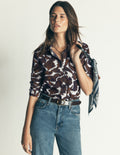 The New Sienna Cotton Shirt-Almond Milk, Paisley Bouquet